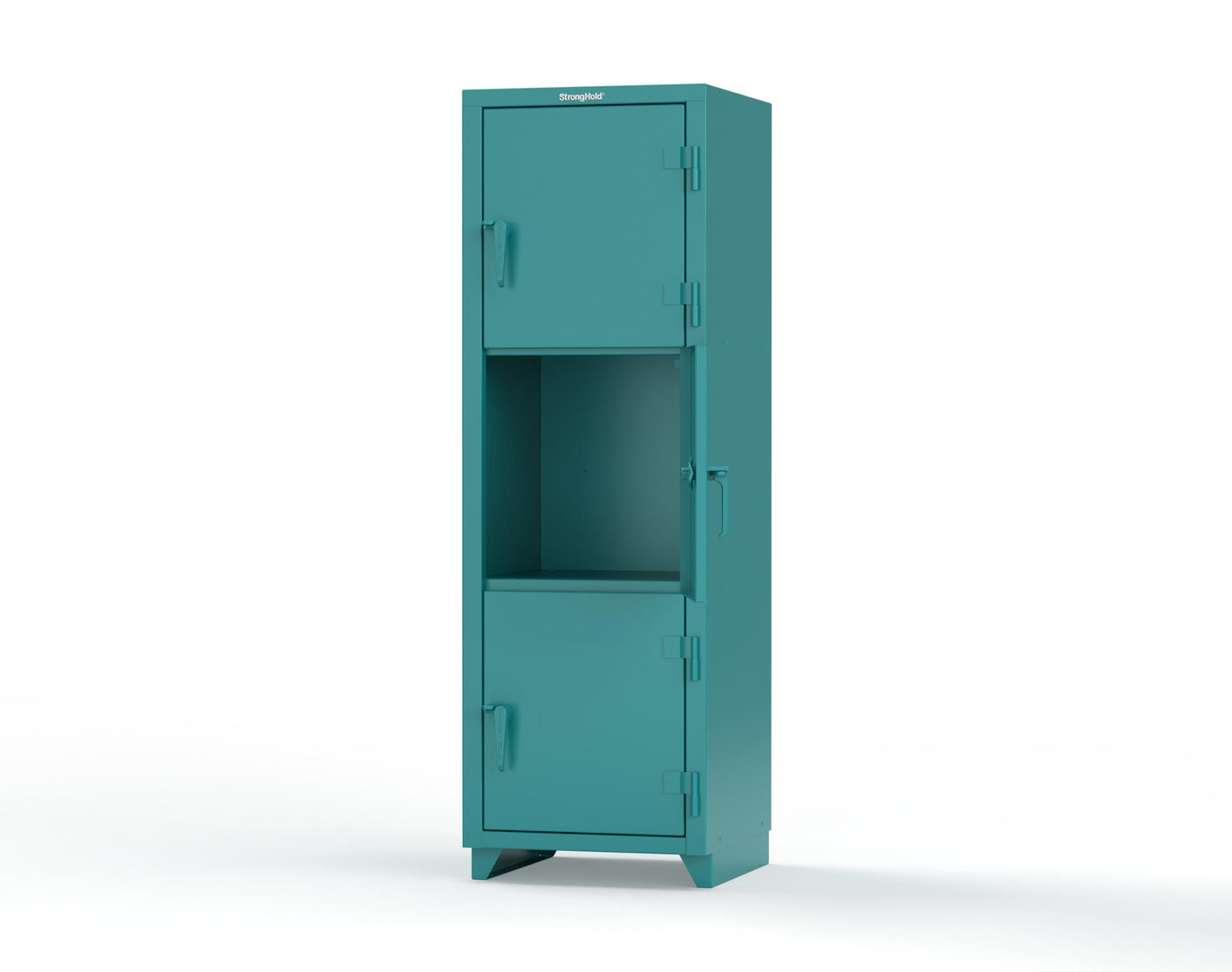 Extra Heavy Duty 14 GA Triple-Tier Locker, 3 Compartments - 24 in. W x 24 in. D x 75 in. H - 26-3D-24-3T-L-5021