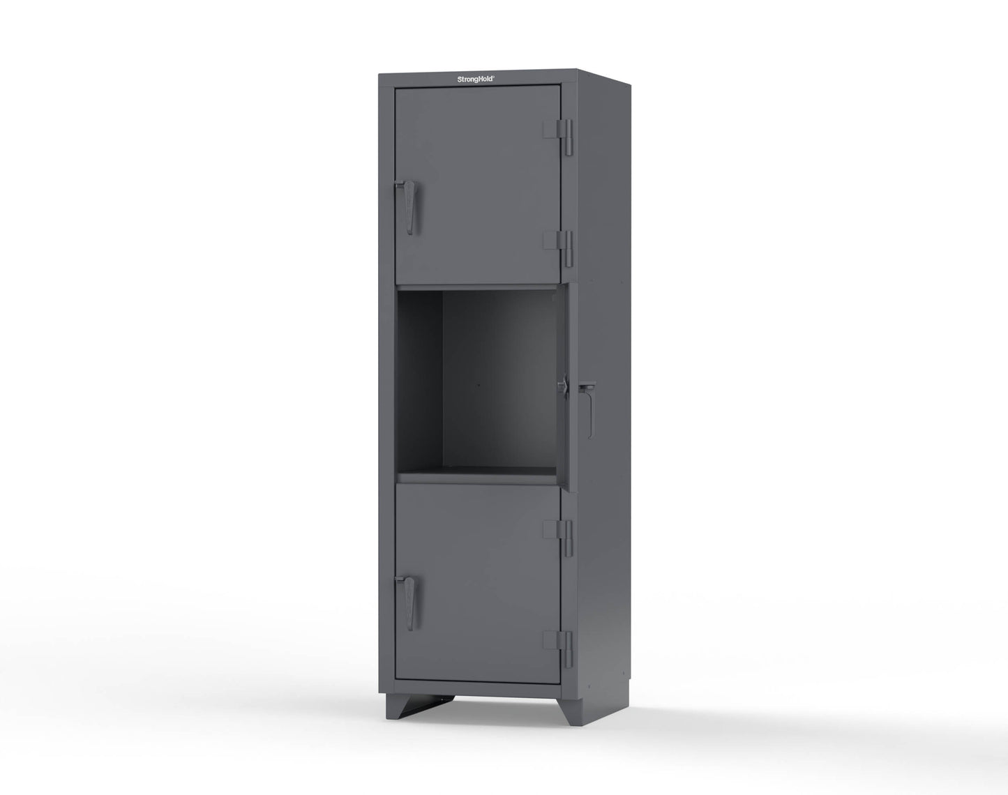 Extra Heavy Duty 14 GA Triple-Tier Locker, 3 Compartments - 24 in. W x 24 in. D x 75 in. H - 26-3D-24-3T-L-7024