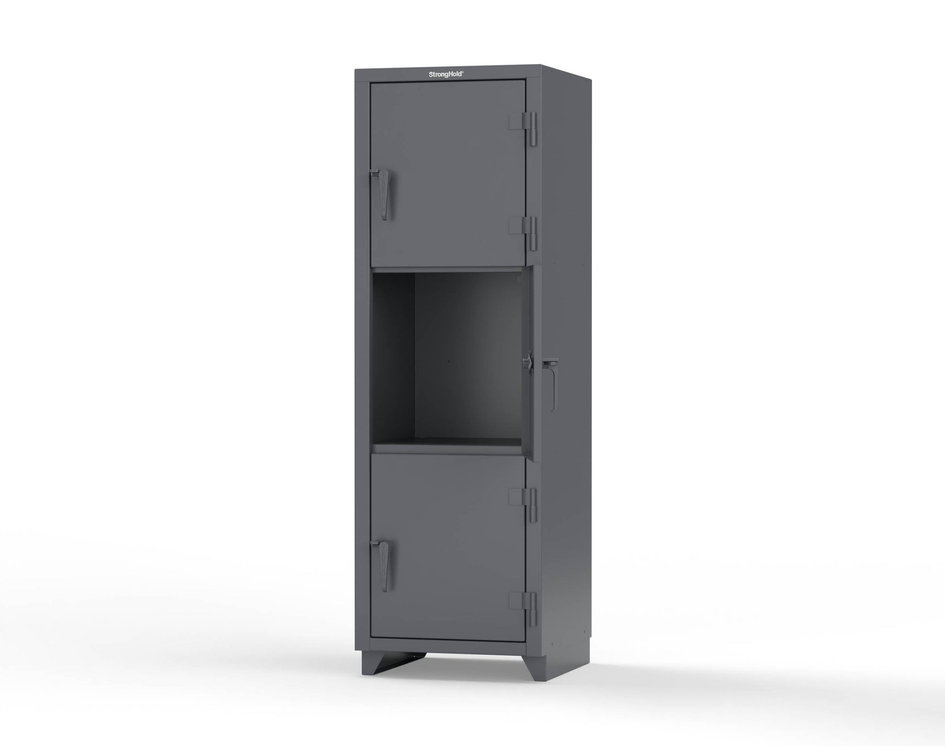 Extra Heavy Duty 14 GA Triple-Tier Locker, 3 Compartments - 24 in. W x 24 in. D x 75 in. H - 26-3D-24-3T-L-7024