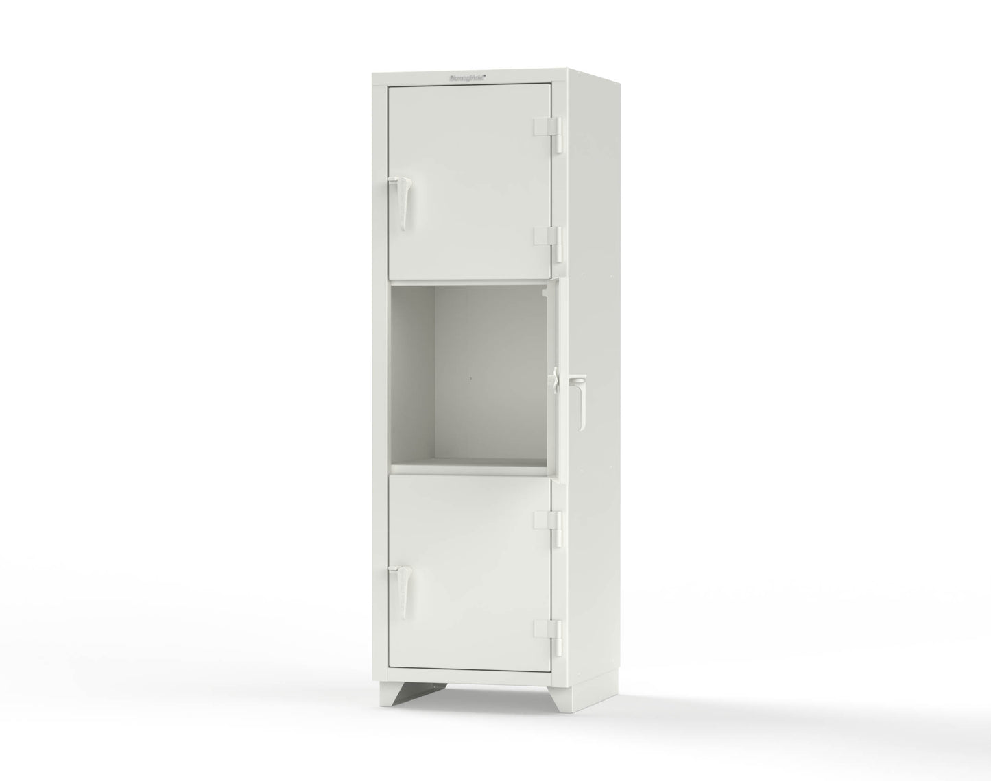 Extra Heavy Duty 14 GA Triple-Tier Locker, 3 Compartments - 24 in. W x 24 in. D x 75 in. H - 26-3D-24-3T-L-9003