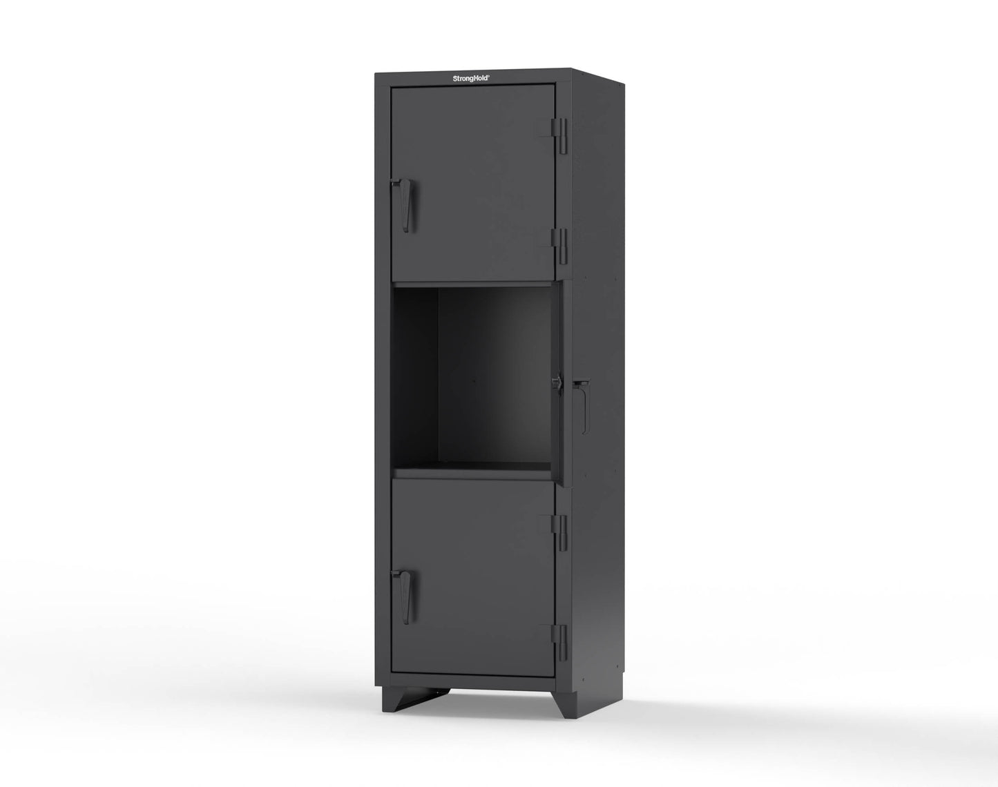 Extra Heavy Duty 14 GA Triple-Tier Locker, 3 Compartments - 24 in. W x 24 in. D x 75 in. H - 26-3D-24-3T-L-9005