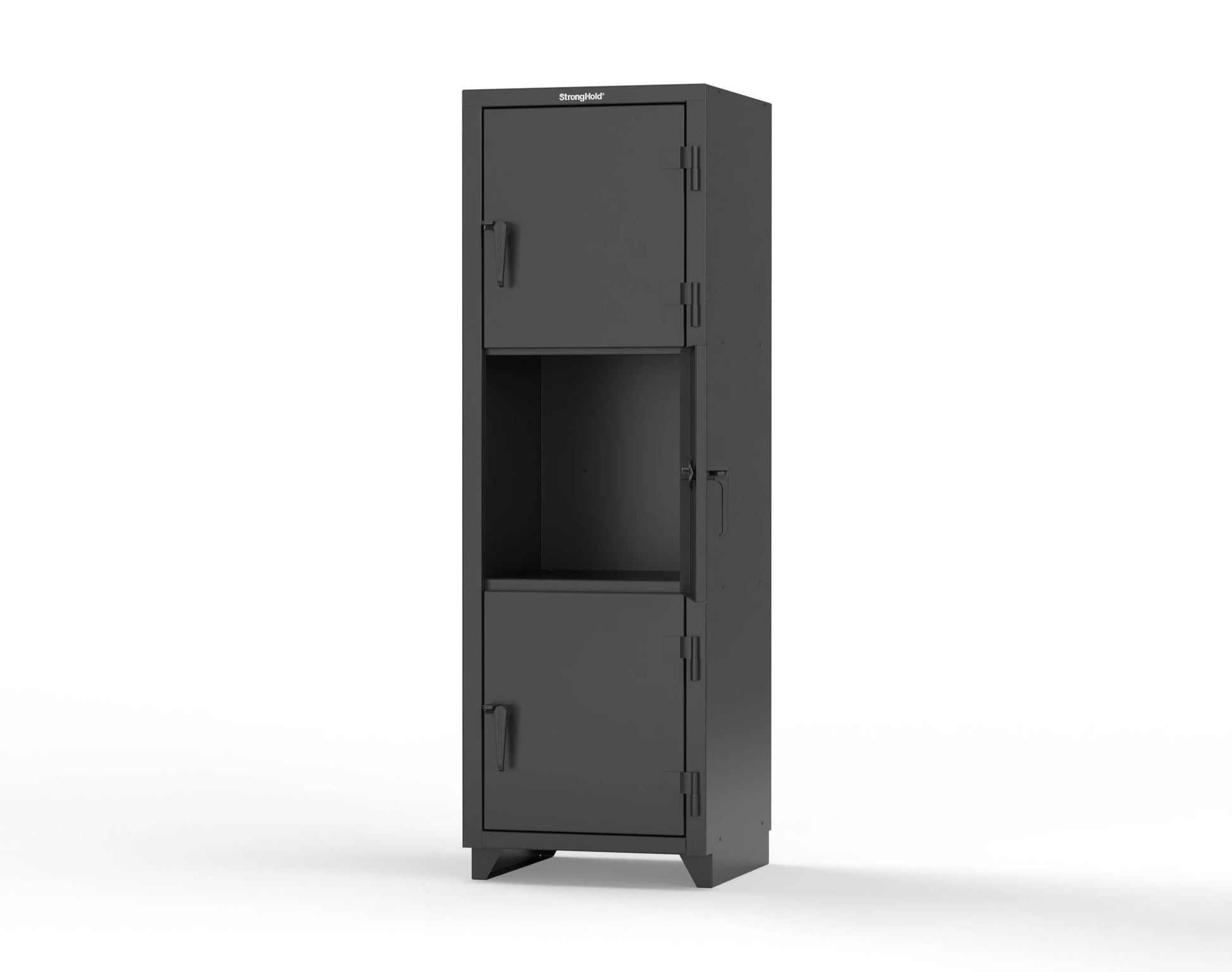 Extra Heavy Duty 14 GA Triple-Tier Locker, 3 Compartments - 24 in. W x 24 in. D x 75 in. H - 26-3D-24-3T-L-9005