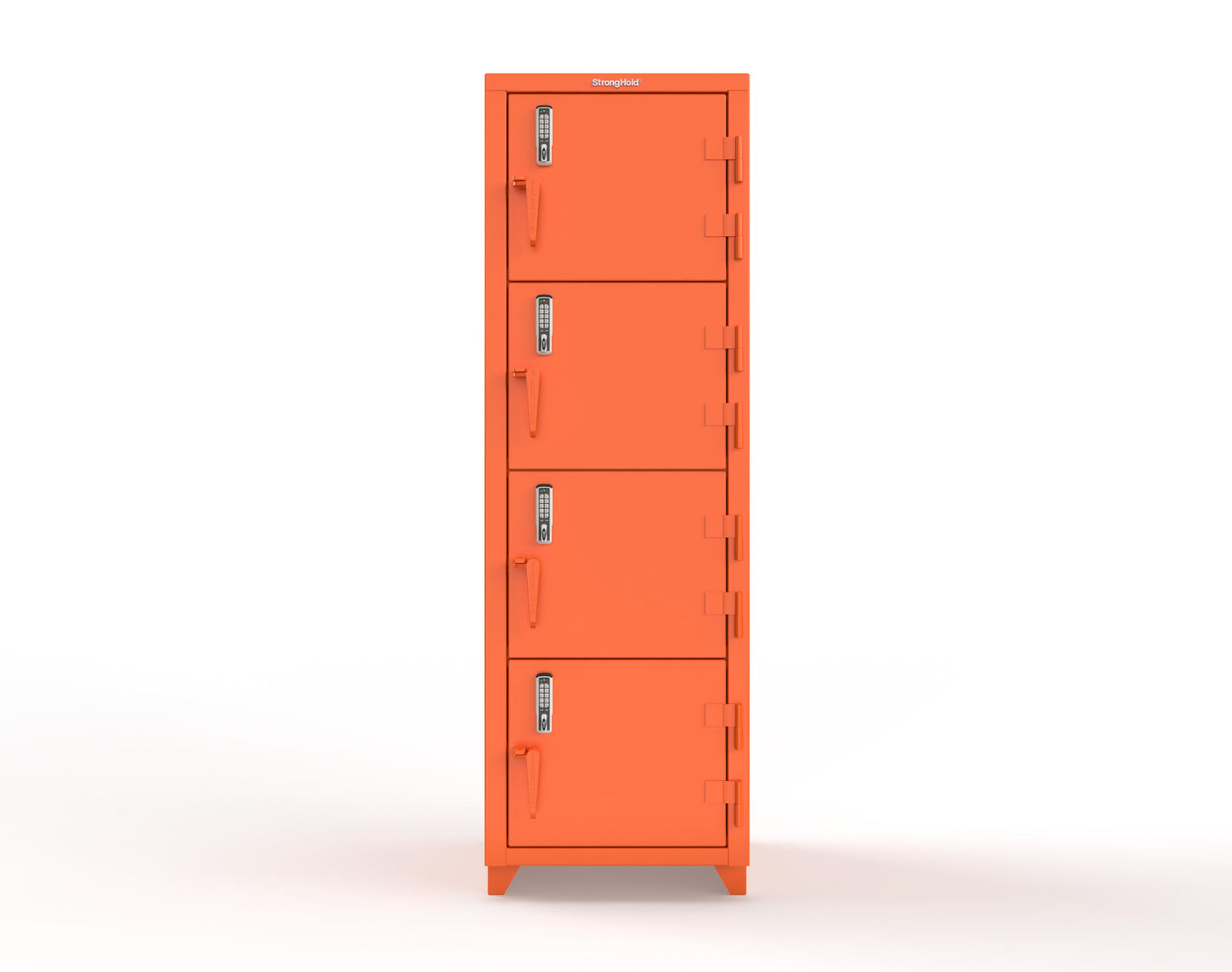 Extra Heavy Duty 14 GA 4-Tier Locker with Keyless Entry Lock, 4 Compartments - 24 in. W x 24 in. D x 75 in. H - 26-4D-24-4T-EK-L-2009