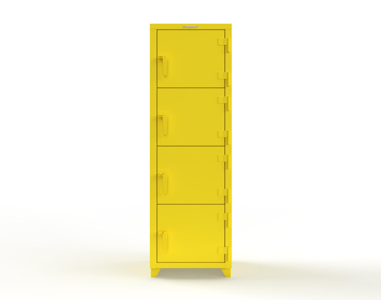 Extra Heavy Duty 14 GA 4-Tier Locker, 4 Compartments - 24 in. W x 24 in. D x 75 in. H - 26-4D-24-4T-L-1021