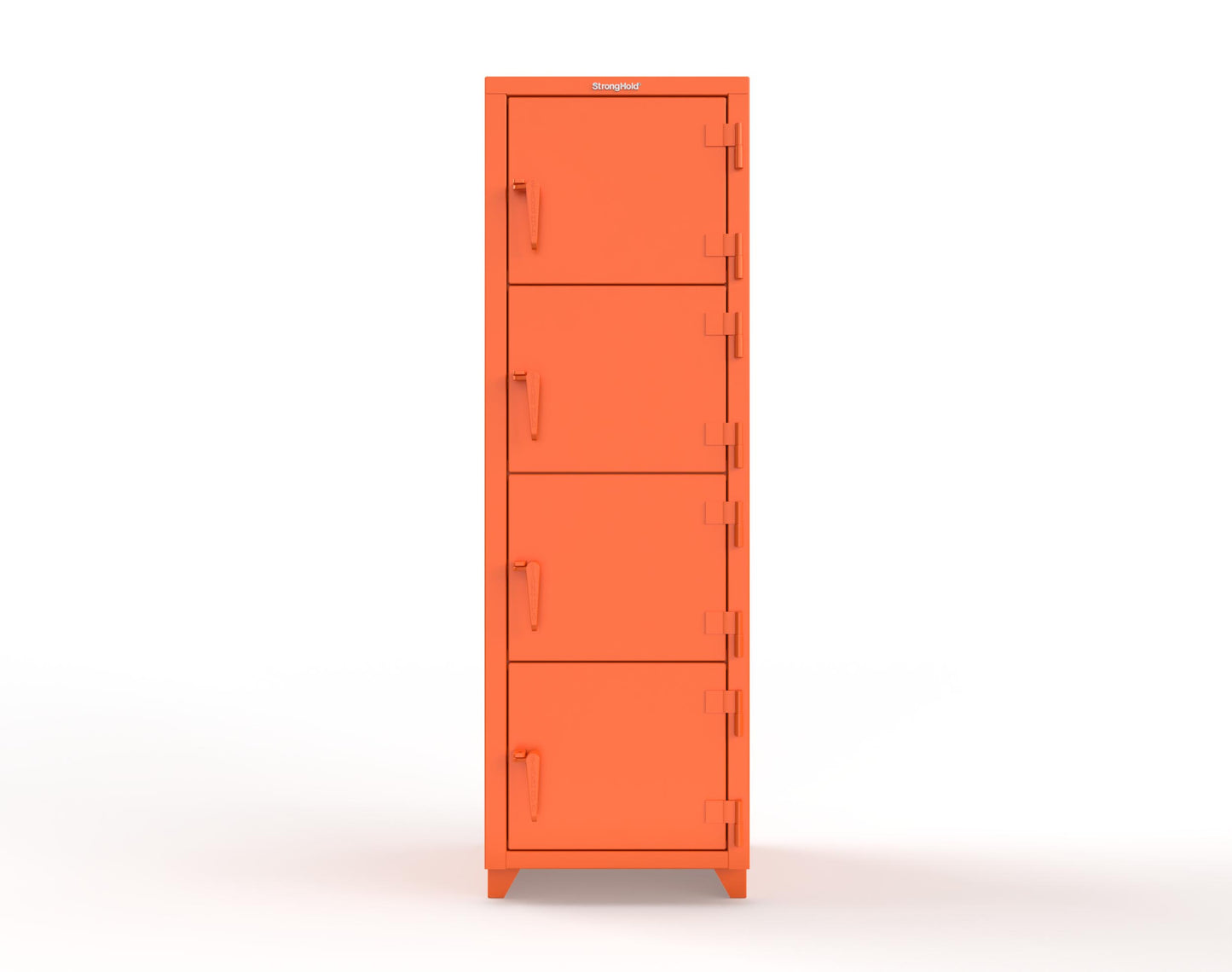 Extra Heavy Duty 14 GA 4-Tier Locker, 4 Compartments - 24 in. W x 24 in. D x 75 in. H - 26-4D-24-4T-L-2009