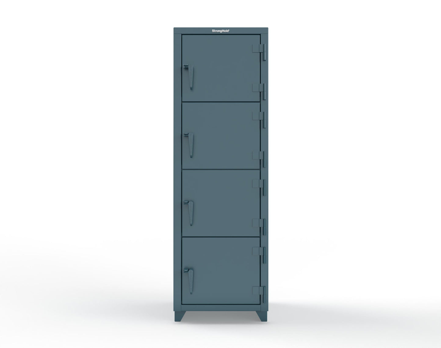 Extra Heavy Duty 14 GA 4-Tier Locker, 4 Compartments - 24 in. W x 24 in. D x 75 in. H - 26-4D-24-4T-L-5001