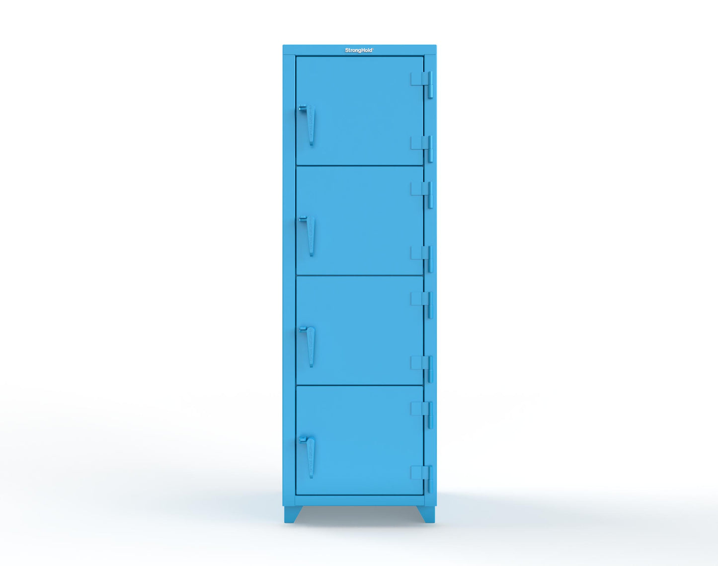 Extra Heavy Duty 14 GA 4-Tier Locker, 4 Compartments - 24 in. W x 24 in. D x 75 in. H - 26-4D-24-4T-L-5012