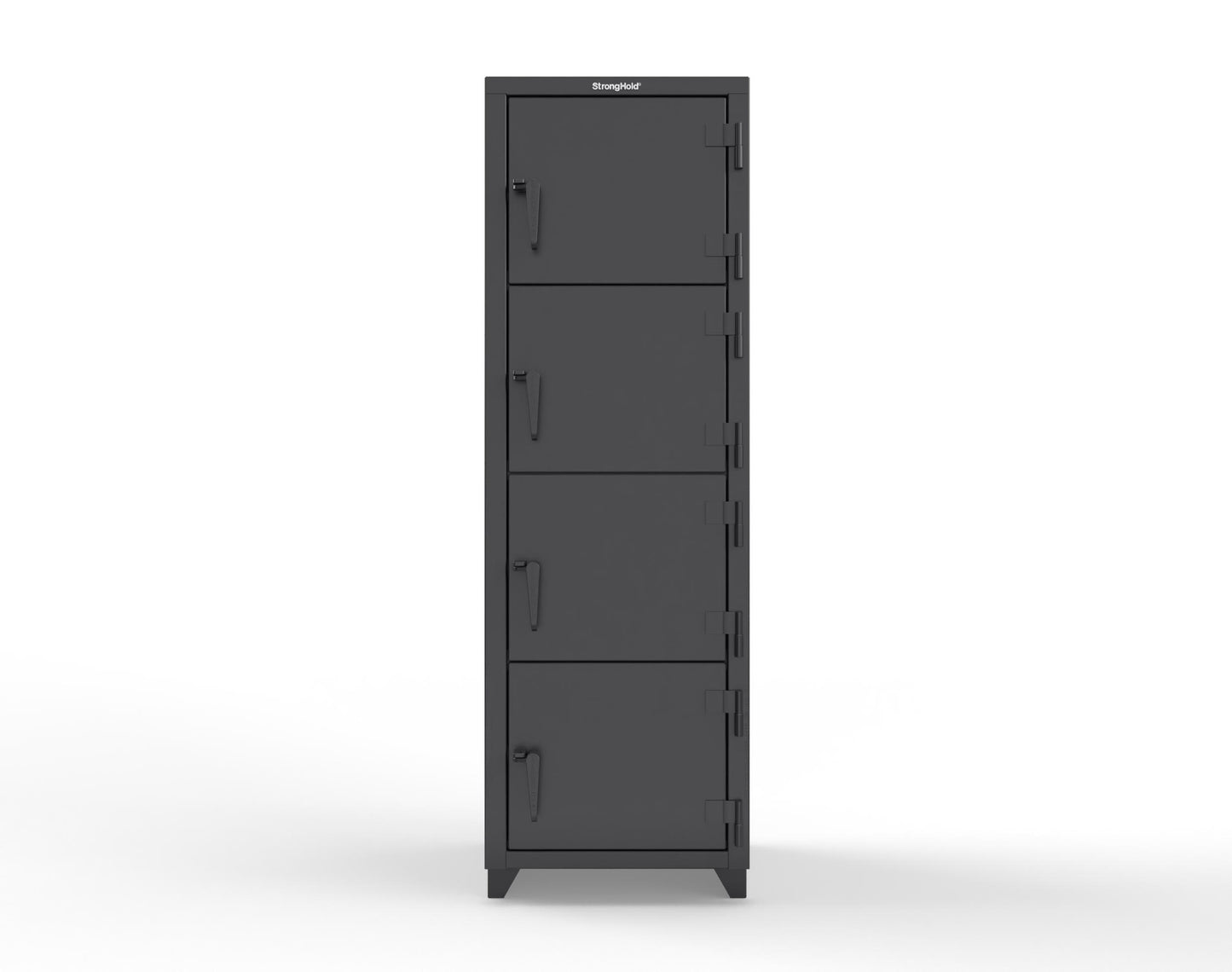 Extra Heavy Duty 14 GA 4-Tier Locker, 4 Compartments - 24 in. W x 24 in. D x 75 in. H - 26-4D-24-4T-L-9005