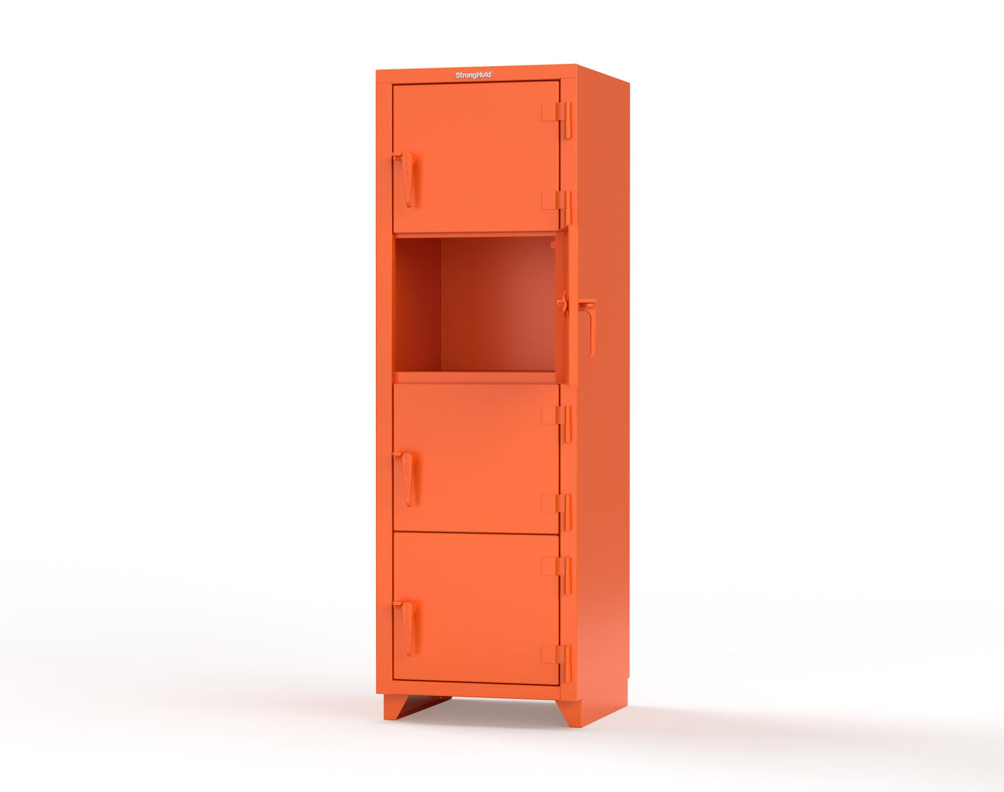 Extra Heavy Duty 14 GA 4-Tier Locker, 4 Compartments - 24 in. W x 24 in. D x 75 in. H - 26-4D-24-4T-L-2009