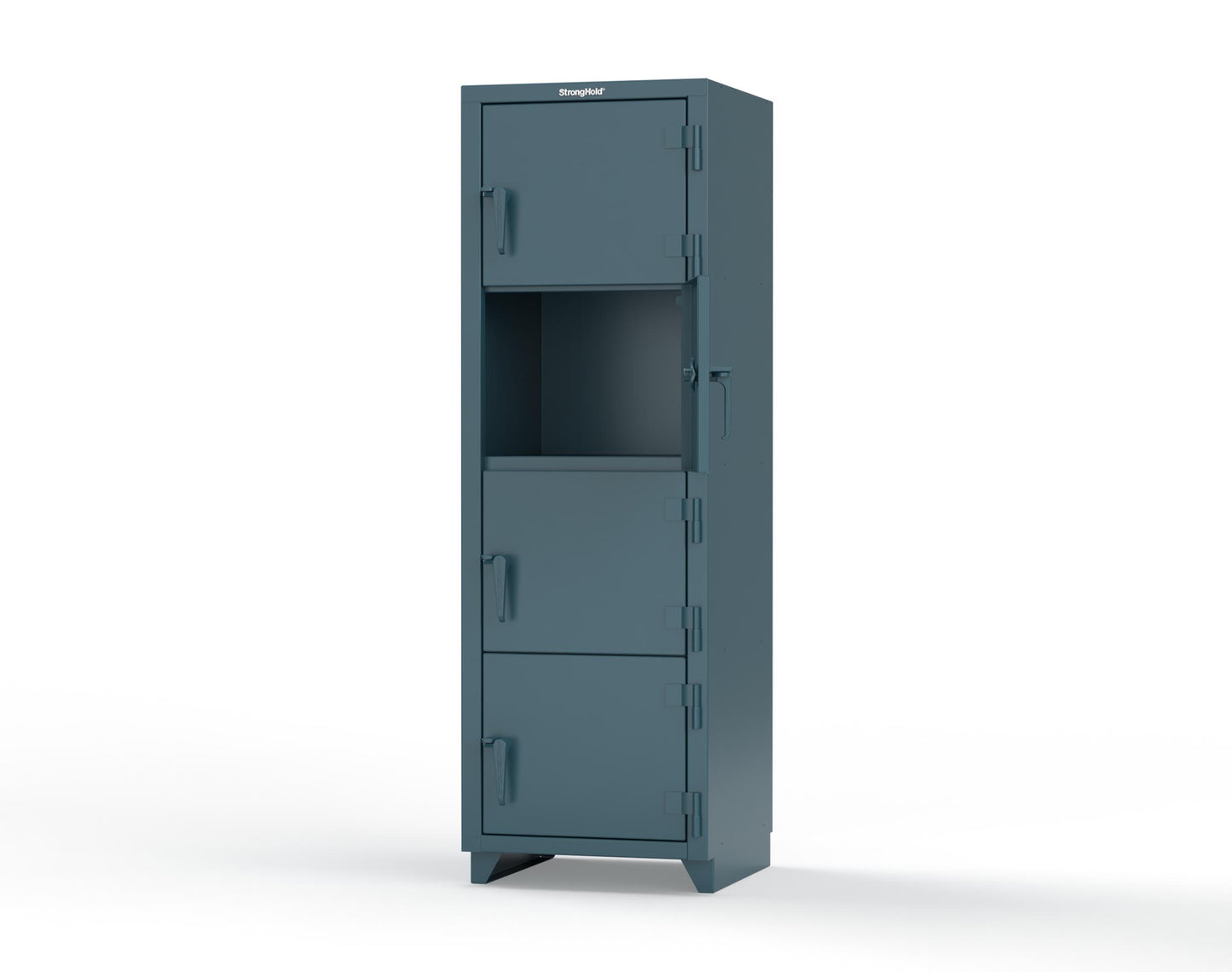 Extra Heavy Duty 14 GA 4-Tier Locker, 4 Compartments - 24 in. W x 24 in. D x 75 in. H - 26-4D-24-4T-L-5001