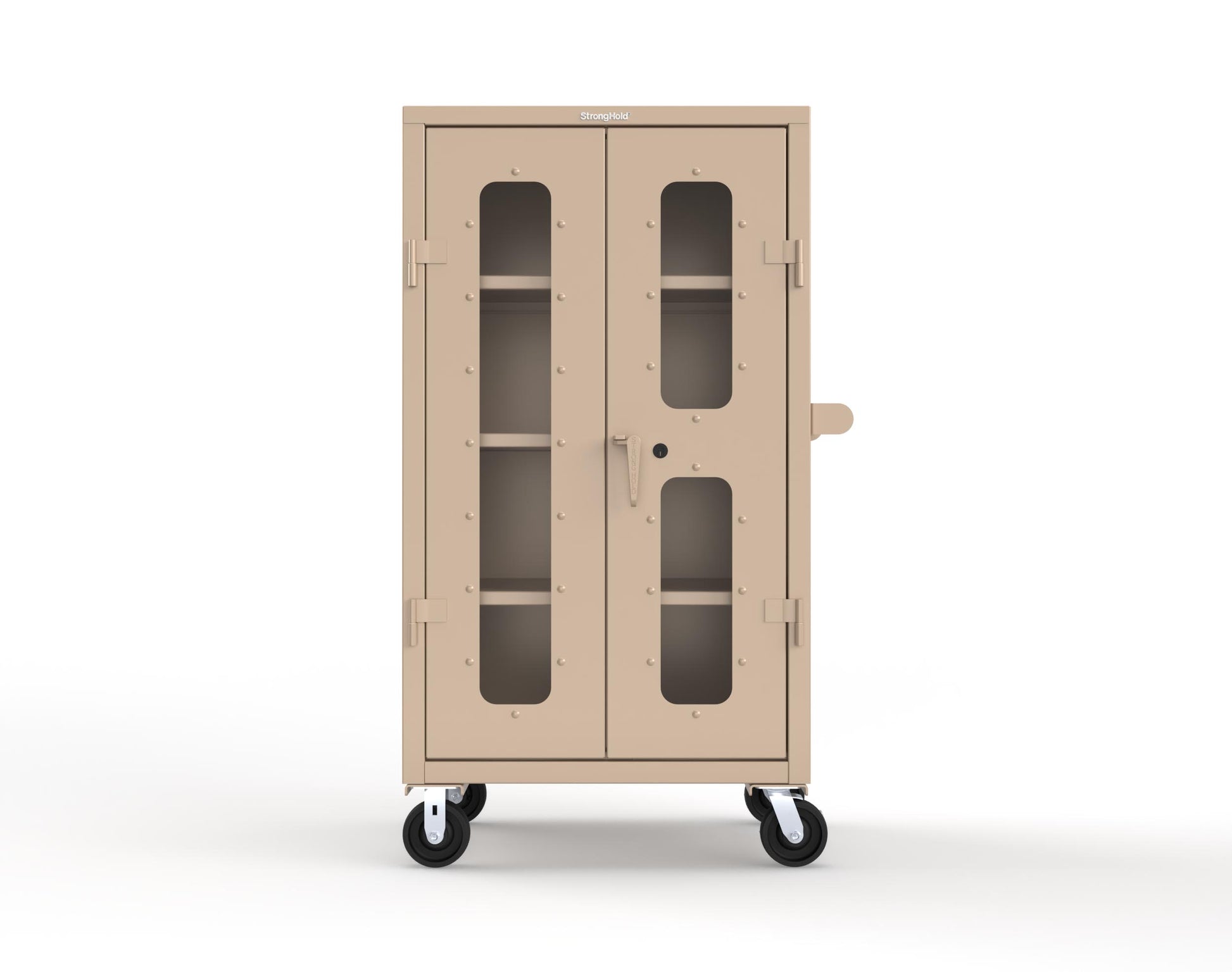 Extra Heavy Duty 14 GA Clearview Mobile Medical Cabinet with Cylinder Lock – 36 In. W x 24 In. D x 68 In. H - 35-LD-243-CL-CA-L-1019