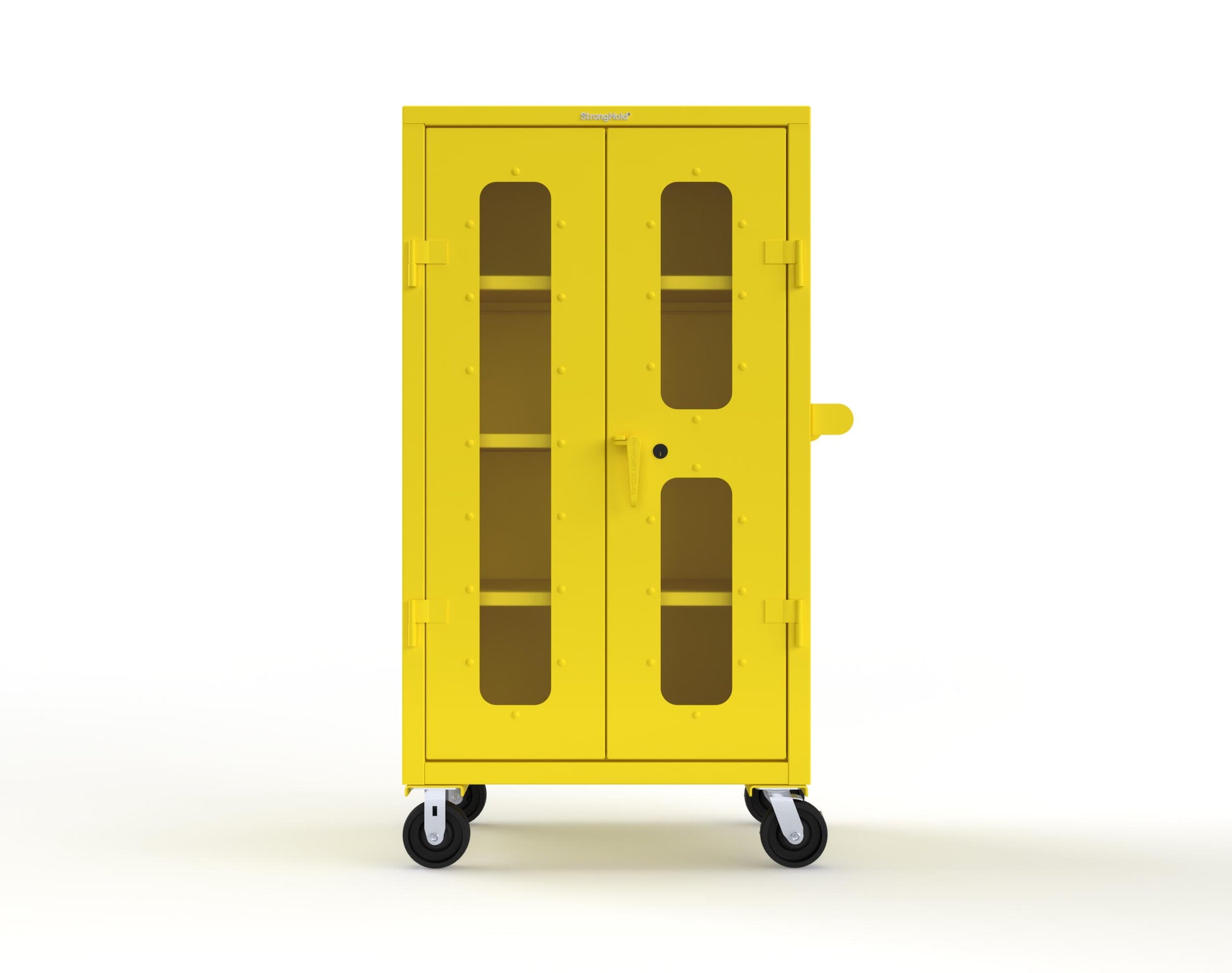 Extra Heavy Duty 14 GA Clearview Mobile Medical Cabinet with Cylinder Lock – 36 In. W x 24 In. D x 68 In. H - 35-LD-243-CL-CA-L-1021