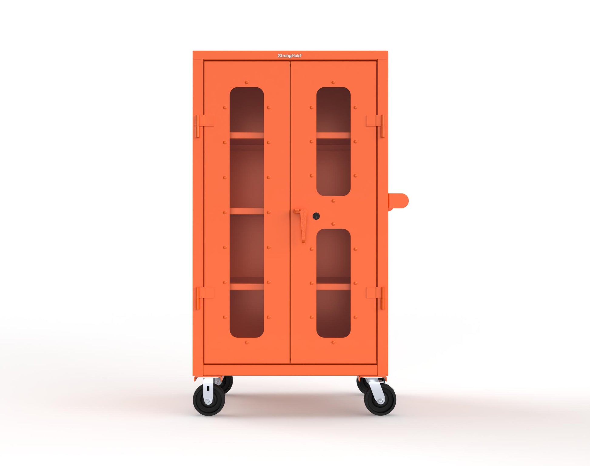 Extra Heavy Duty 14 GA Clearview Mobile Medical Cabinet with Cylinder Lock – 36 In. W x 24 In. D x 68 In. H - 35-LD-243-CL-CA-L-2009