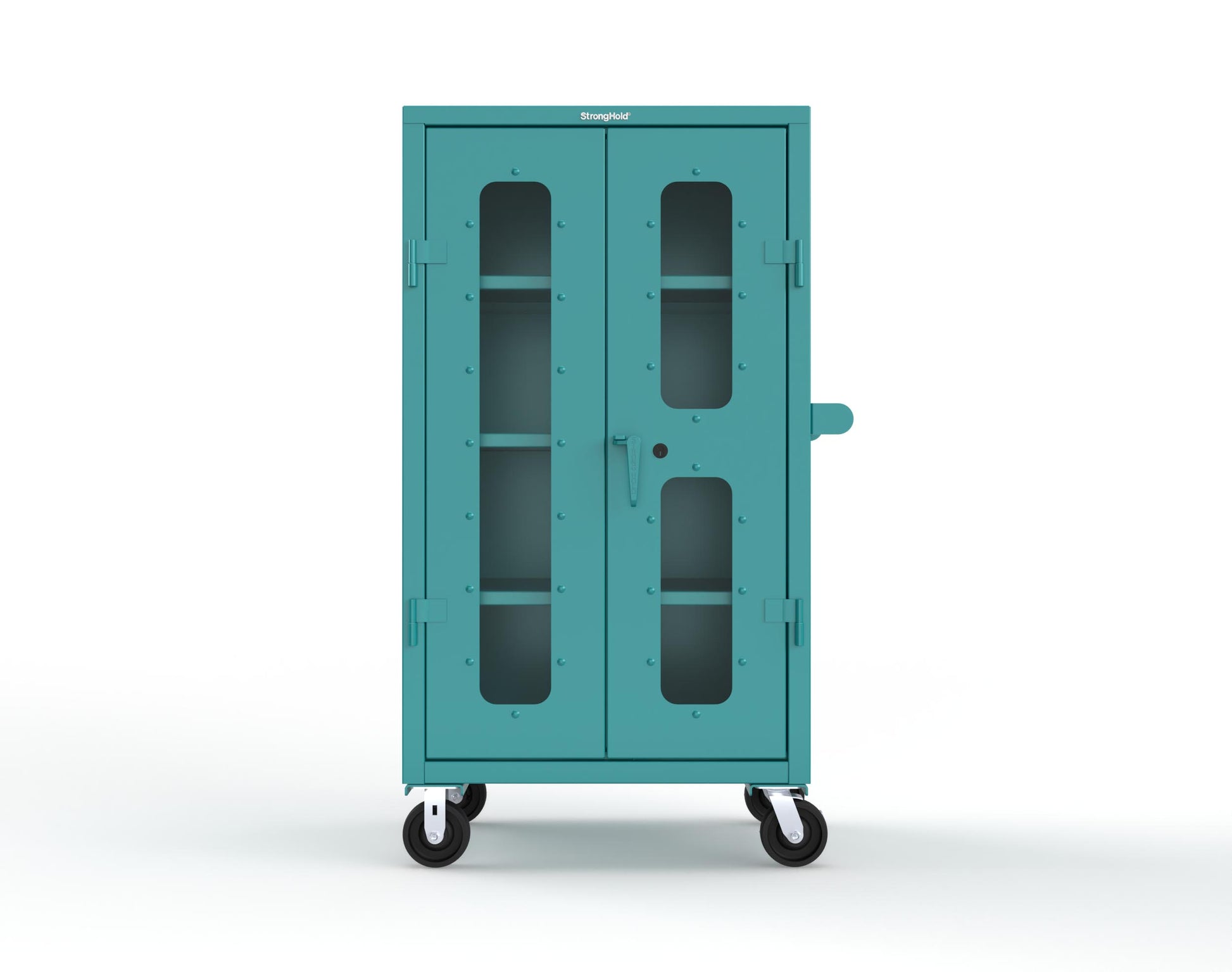Extra Heavy Duty 14 GA Clearview Mobile Medical Cabinet with Cylinder Lock – 36 In. W x 24 In. D x 68 In. H - 35-LD-243-CL-CA-L-5021