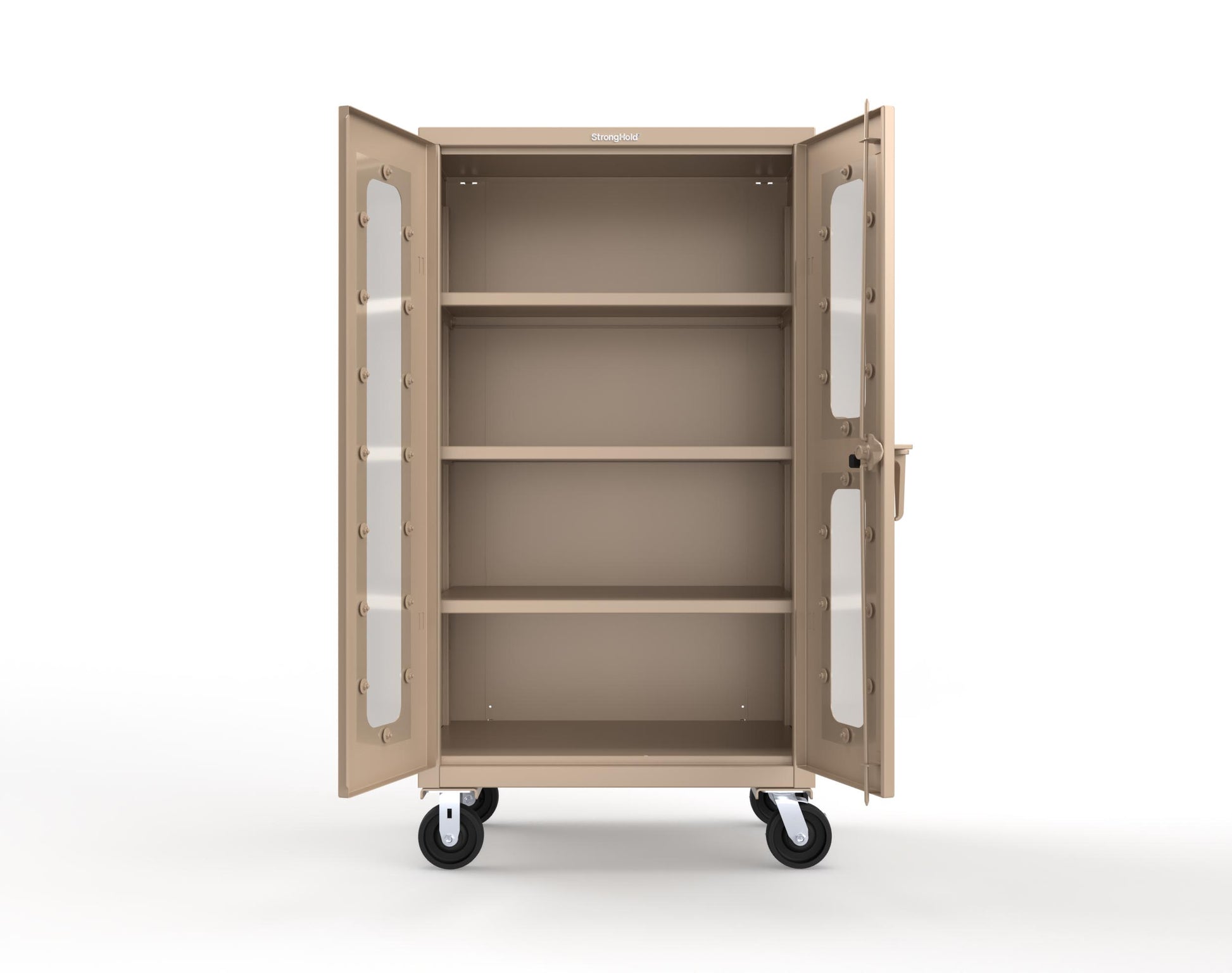 Extra Heavy Duty 14 GA Clearview Mobile Medical Cabinet with Cylinder Lock – 36 In. W x 24 In. D x 68 In. H - 35-LD-243-CL-CA-L-1019