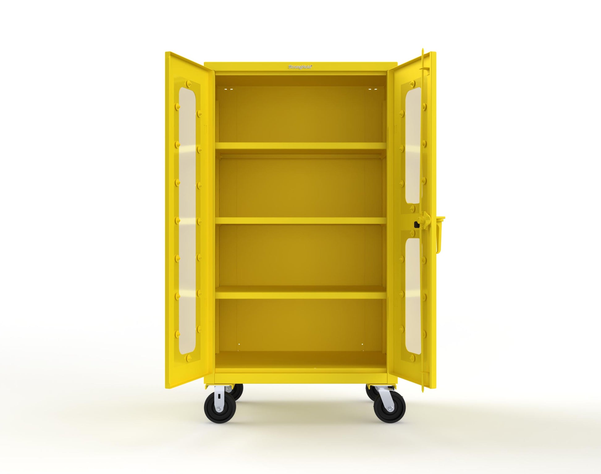 Extra Heavy Duty 14 GA Clearview Mobile Medical Cabinet with Cylinder Lock – 36 In. W x 24 In. D x 68 In. H - 35-LD-243-CL-CA-L-1021