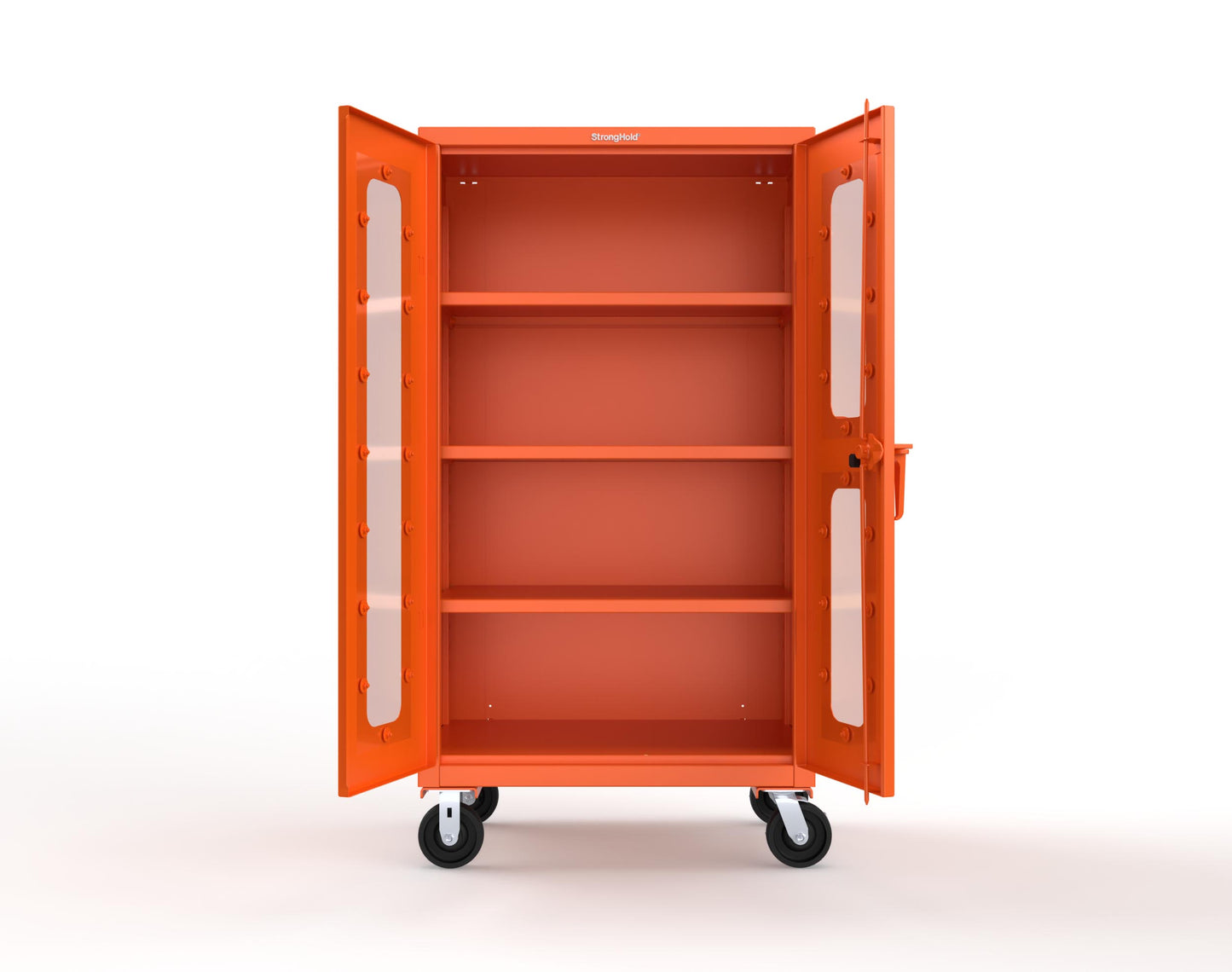 Extra Heavy Duty 14 GA Clearview Mobile Medical Cabinet with Cylinder Lock – 36 In. W x 24 In. D x 68 In. H - 35-LD-243-CL-CA-L-2009
