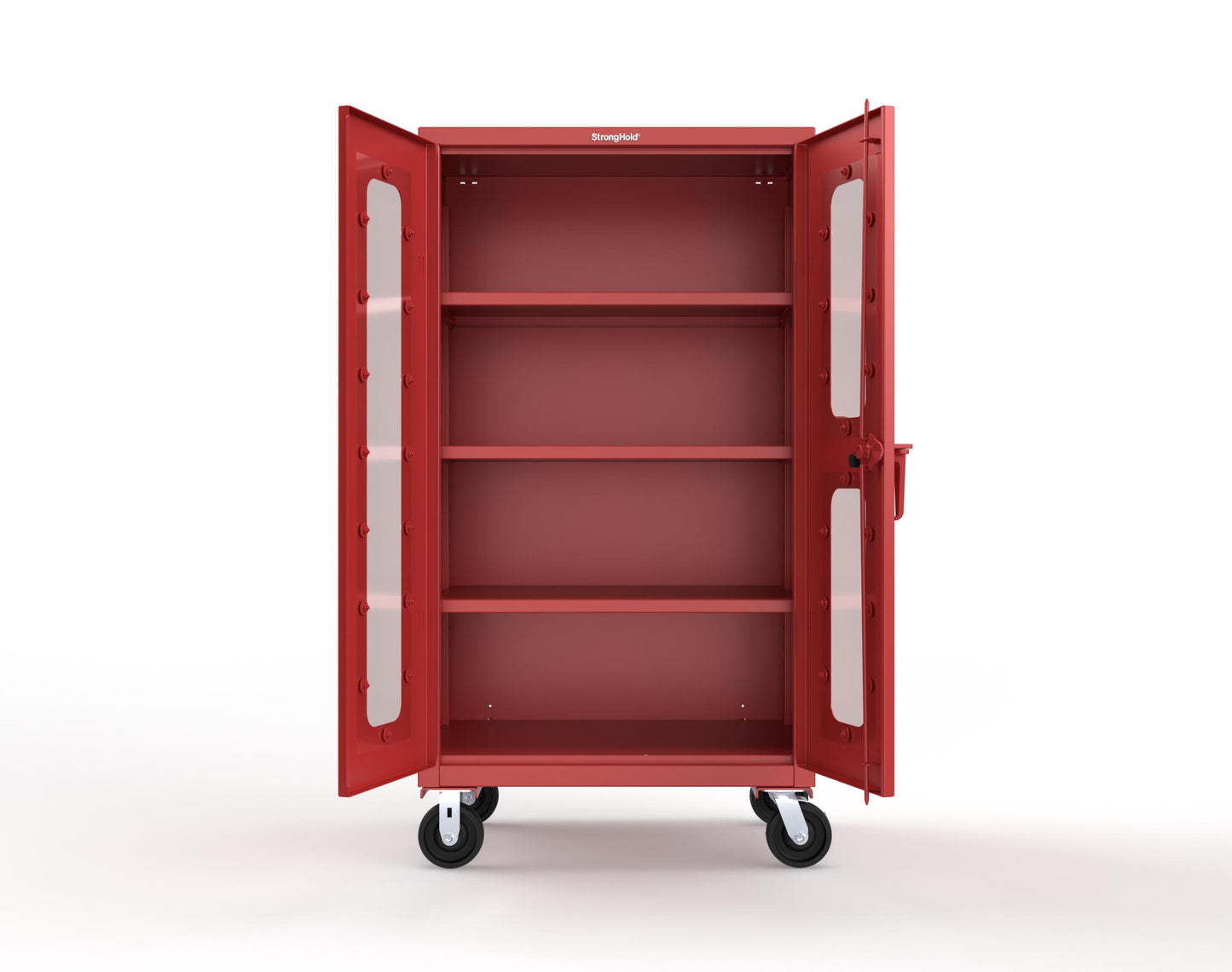 Extra Heavy Duty 14 GA Clearview Mobile Medical Cabinet with Cylinder Lock – 36 In. W x 24 In. D x 68 In. H - 35-LD-243-CL-CA-L-3001