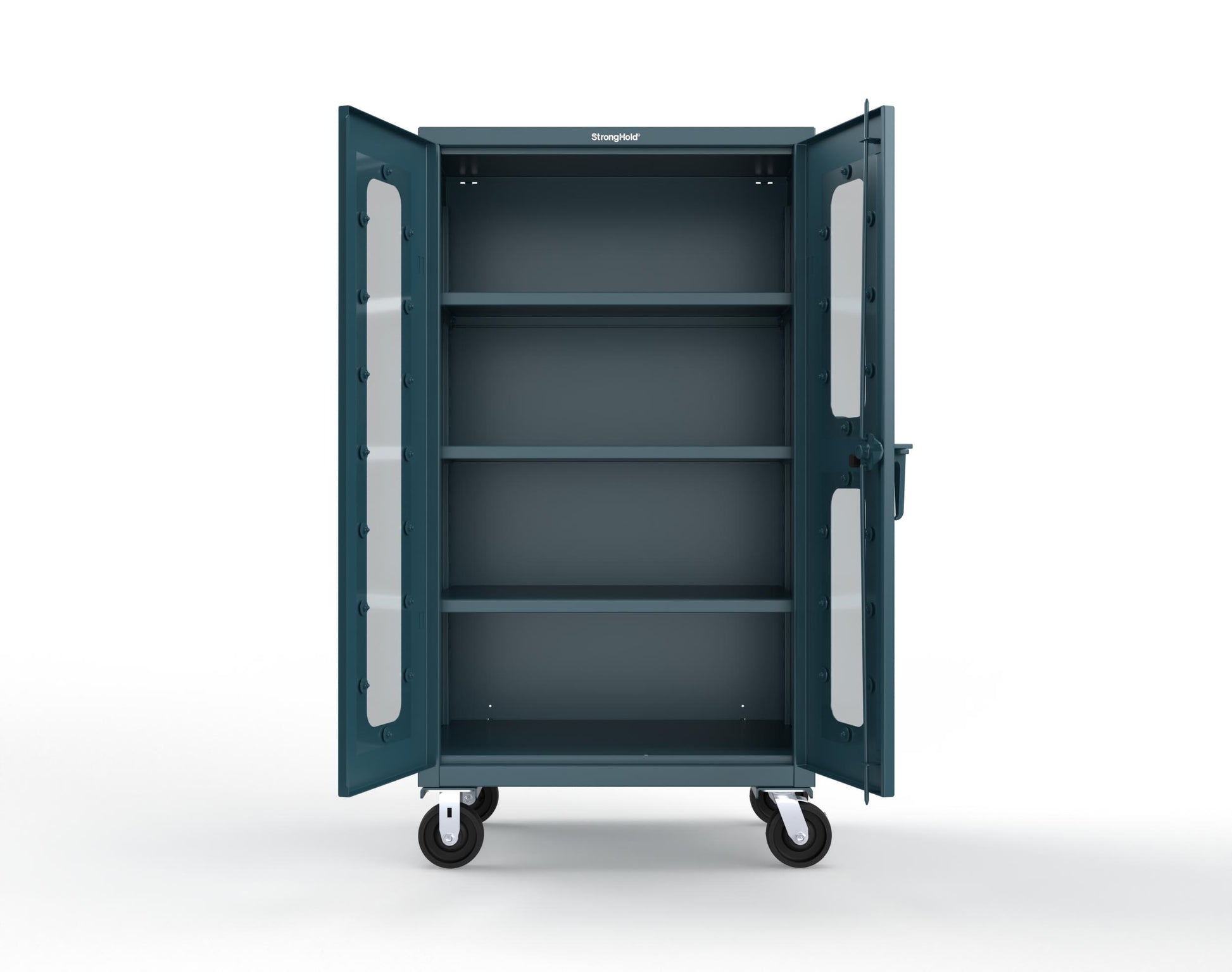 Extra Heavy Duty 14 GA Clearview Mobile Medical Cabinet with Cylinder Lock – 36 In. W x 24 In. D x 68 In. H - 35-LD-243-CL-CA-L-5001