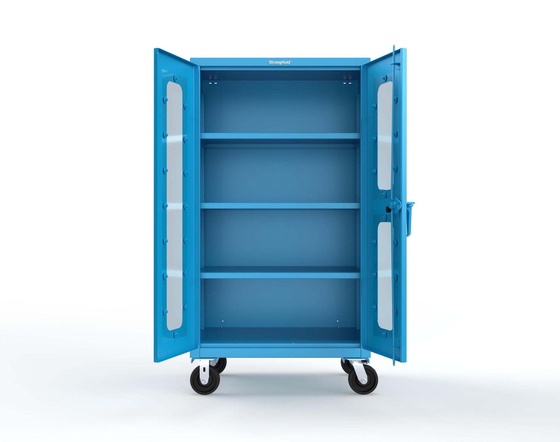 Extra Heavy Duty 14 GA Clearview Mobile Medical Cabinet with Cylinder Lock – 36 In. W x 24 In. D x 68 In. H - 35-LD-243-CL-CA-L-5012