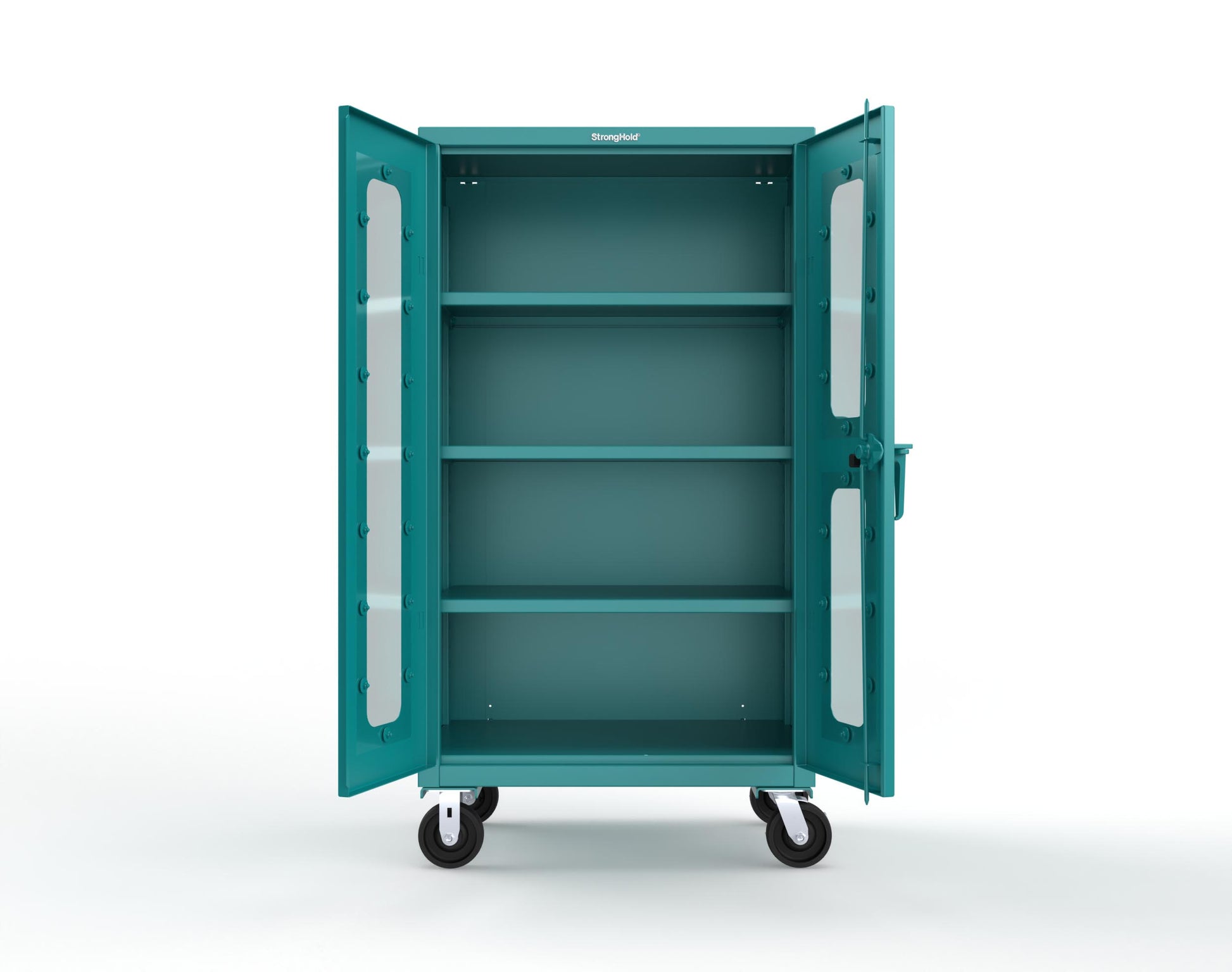 Extra Heavy Duty 14 GA Clearview Mobile Medical Cabinet with Cylinder Lock – 36 In. W x 24 In. D x 68 In. H - 35-LD-243-CL-CA-L-5021