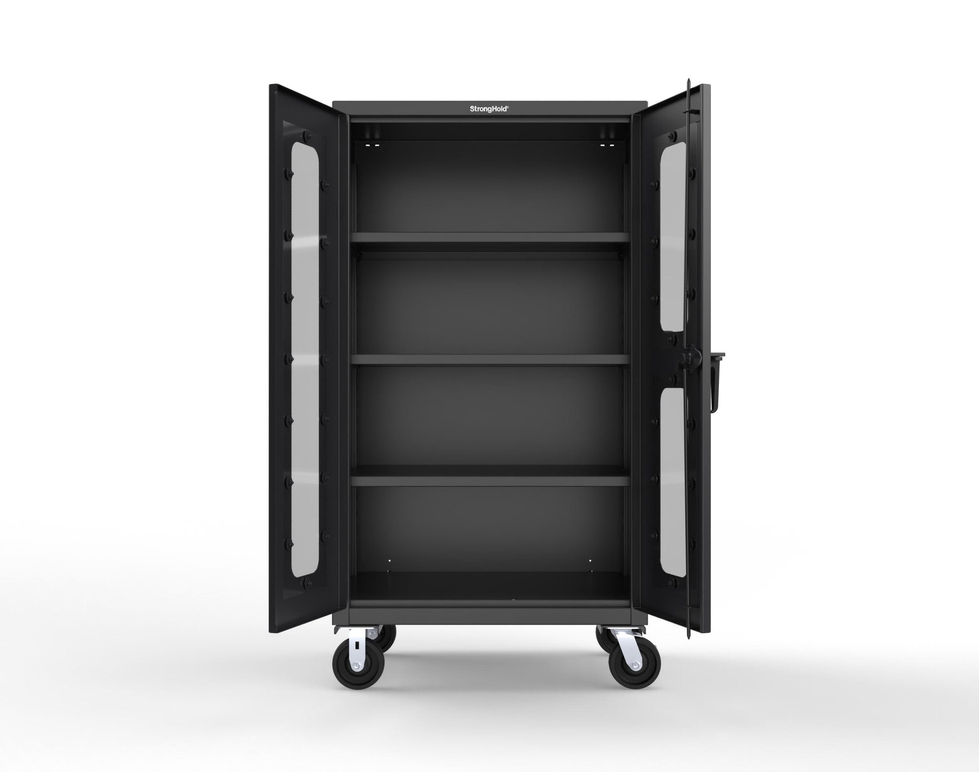 Extra Heavy Duty 14 GA Clearview Mobile Medical Cabinet with Cylinder Lock – 36 In. W x 24 In. D x 68 In. H - 35-LD-243-CL-CA-L-9005