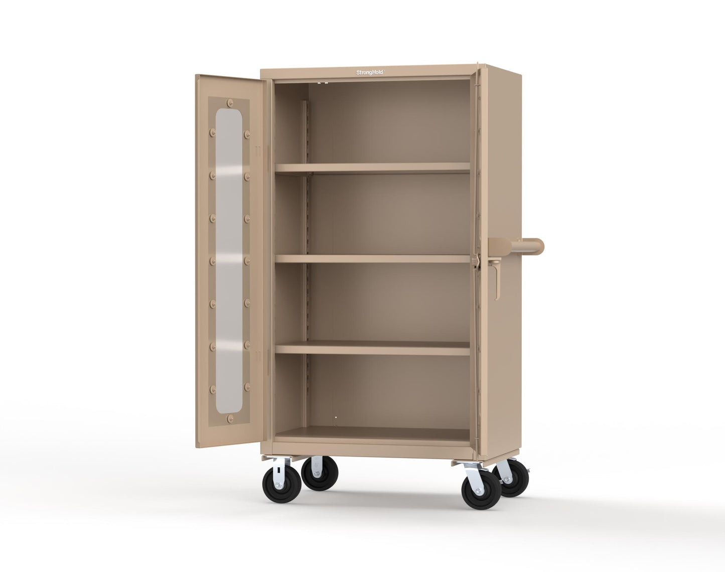 Extra Heavy Duty 14 GA Clearview Mobile Medical Cabinet with Cylinder Lock – 36 In. W x 24 In. D x 68 In. H - 35-LD-243-CL-CA-L-1019