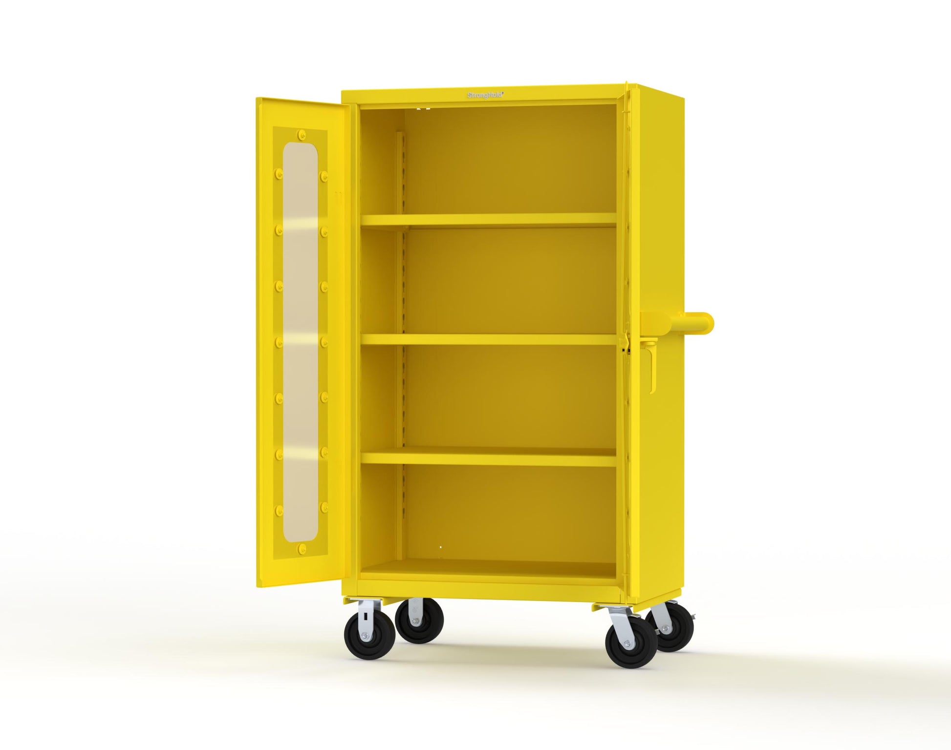 Extra Heavy Duty 14 GA Clearview Mobile Medical Cabinet with Cylinder Lock – 36 In. W x 24 In. D x 68 In. H - 35-LD-243-CL-CA-L-1021