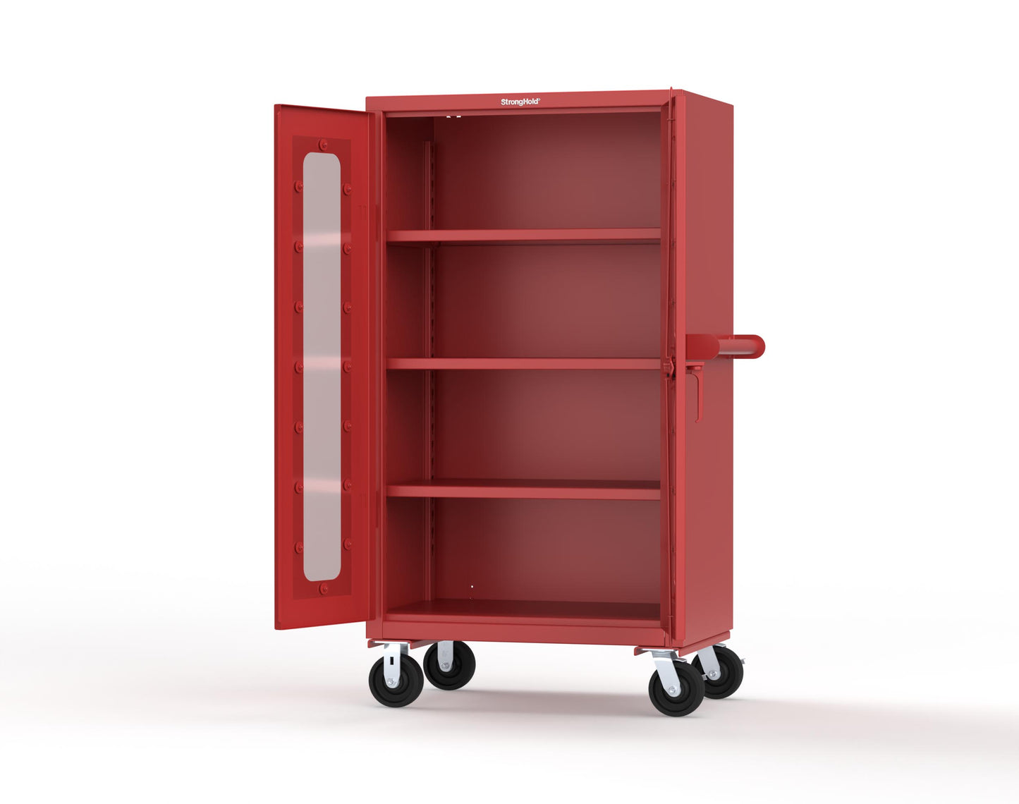 Extra Heavy Duty 14 GA Clearview Mobile Medical Cabinet with Cylinder Lock – 36 In. W x 24 In. D x 68 In. H - 35-LD-243-CL-CA-L-3001