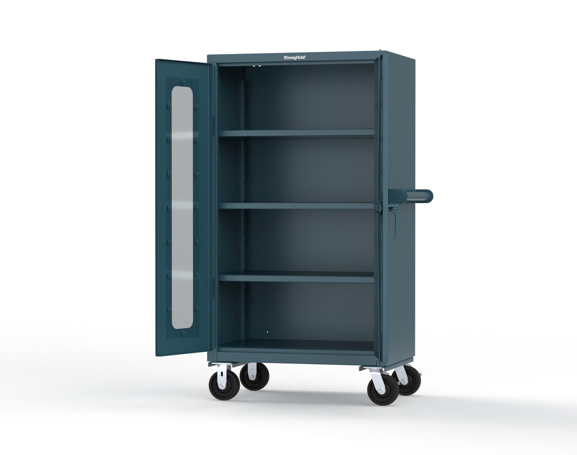 Extra Heavy Duty 14 GA Clearview Mobile Medical Cabinet with Cylinder Lock – 36 In. W x 24 In. D x 68 In. H - 35-LD-243-CL-CA-L-5001