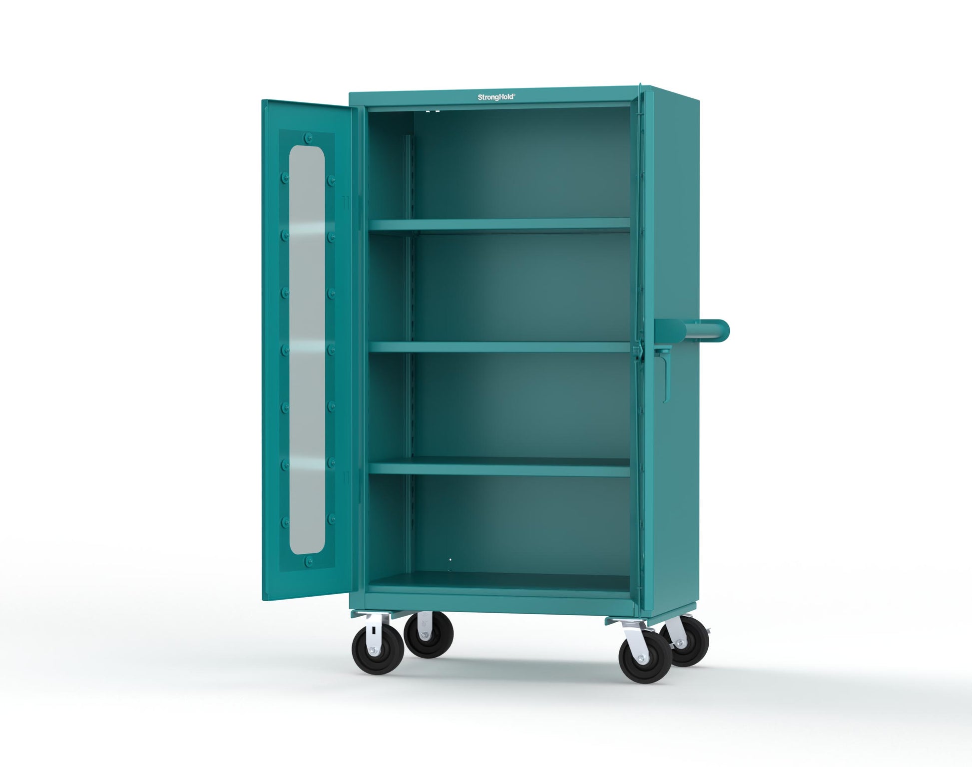 Extra Heavy Duty 14 GA Clearview Mobile Medical Cabinet with Cylinder Lock – 36 In. W x 24 In. D x 68 In. H - 35-LD-243-CL-CA-L-5021