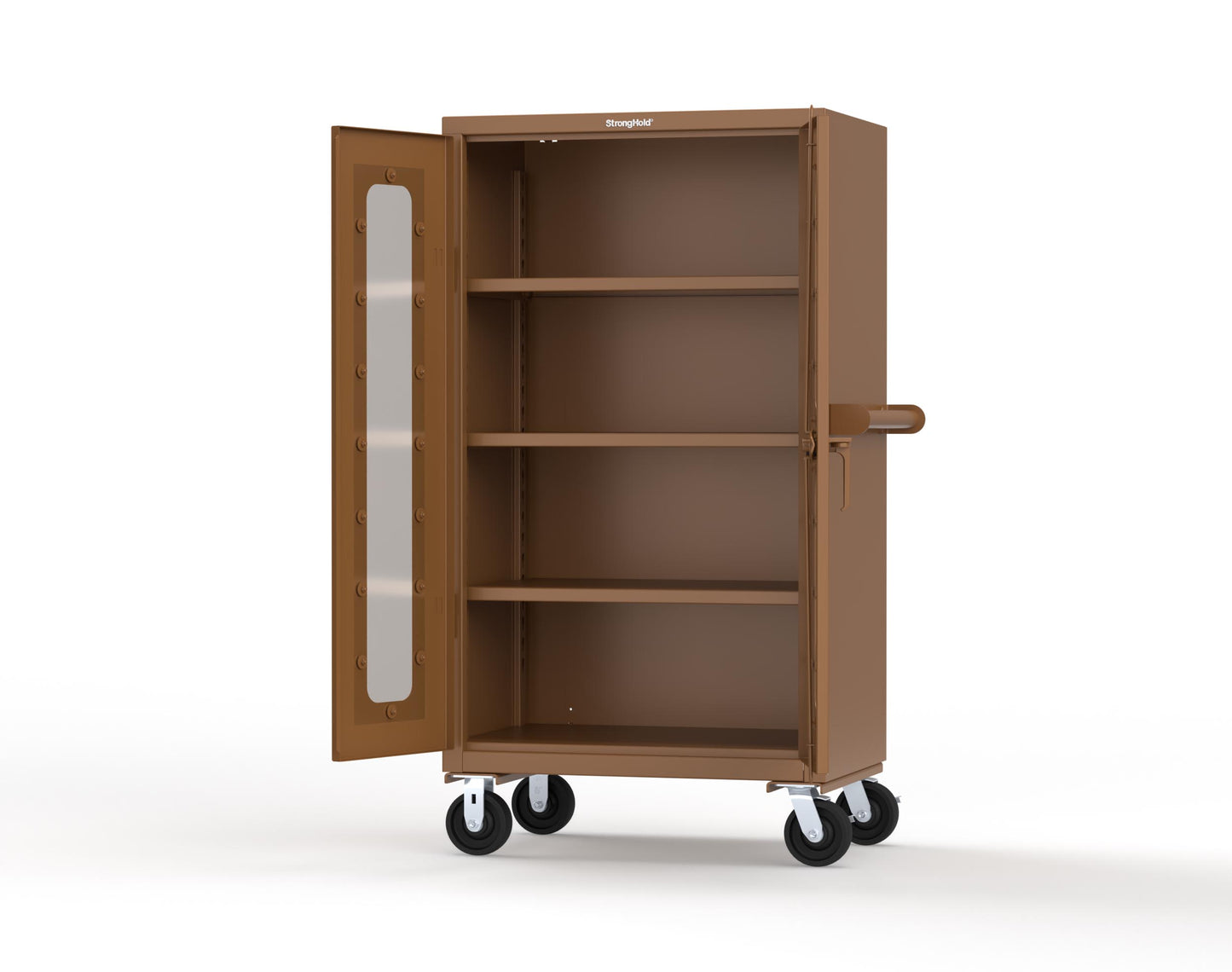 Extra Heavy Duty 14 GA Clearview Mobile Medical Cabinet with Cylinder Lock – 36 In. W x 24 In. D x 68 In. H - 35-LD-243-CL-CA-L-8008