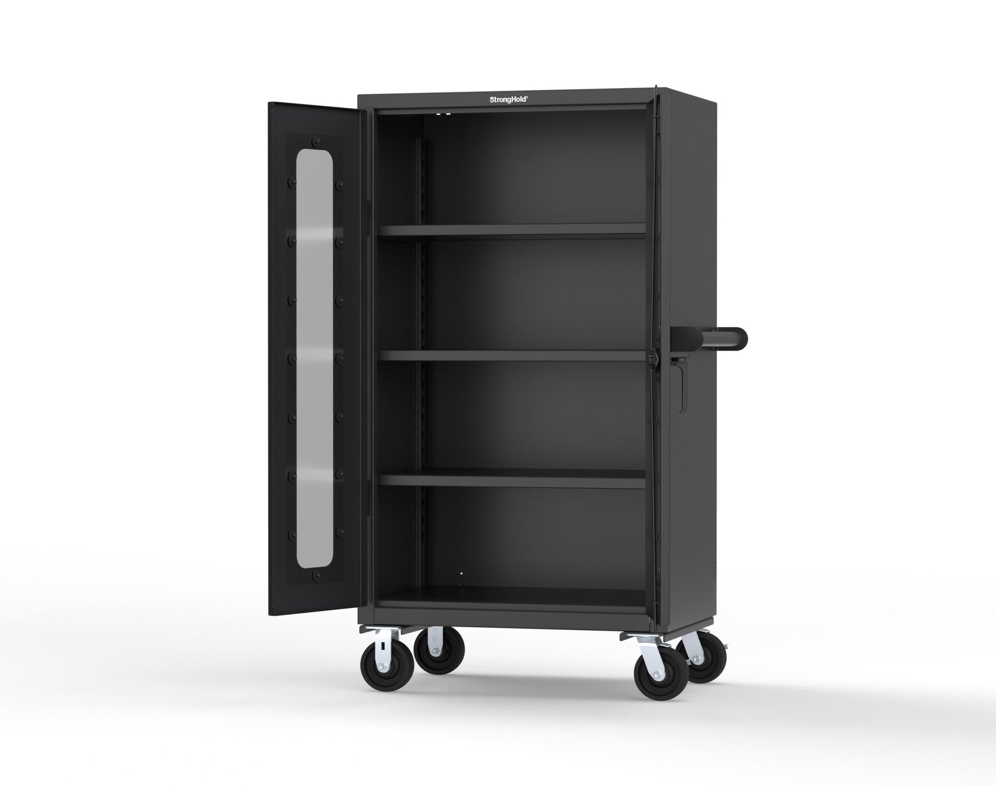 Extra Heavy Duty 14 GA Clearview Mobile Medical Cabinet with Cylinder Lock – 36 In. W x 24 In. D x 68 In. H - 35-LD-243-CL-CA-L-9005