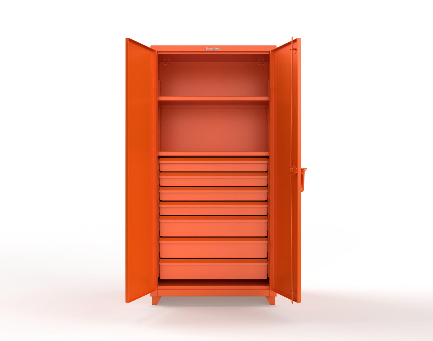 Extra Heavy Duty 14 GA Cabinet with 7 Drawers, 2 Shelves - 36 In. W x 24 In. D x 75 In. H - 36-242-7DB-L-2009