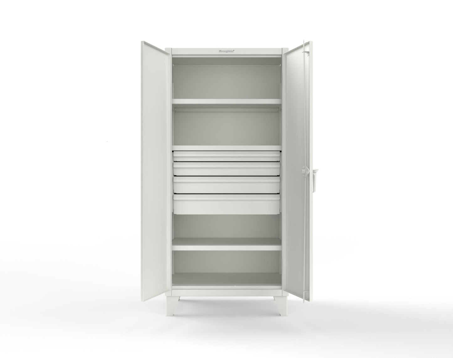 Extreme Duty 12 GA Cabinet with 4 Drawers, 3 Shelves - 36 In. W x 24 In. D x 78 In. H - 36-243-4DB-9003