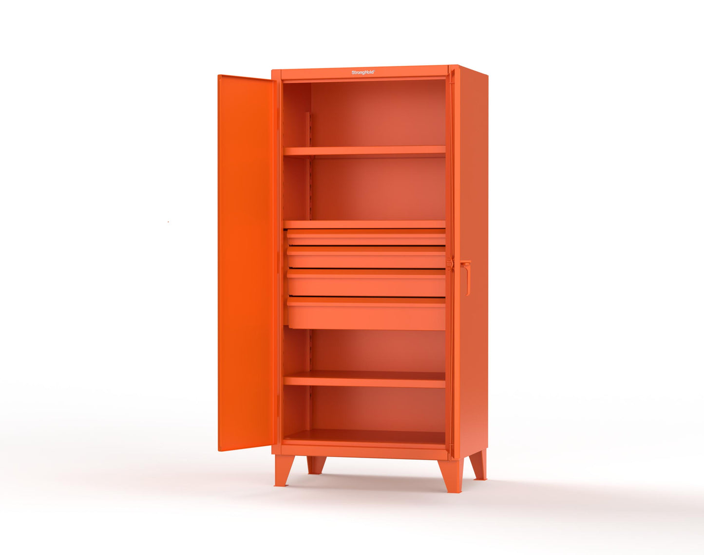 Extreme Duty 12 GA Cabinet with 4 Drawers, 3 Shelves - 36 In. W x 24 In. D x 78 In. H - 36-243-4DB-2009