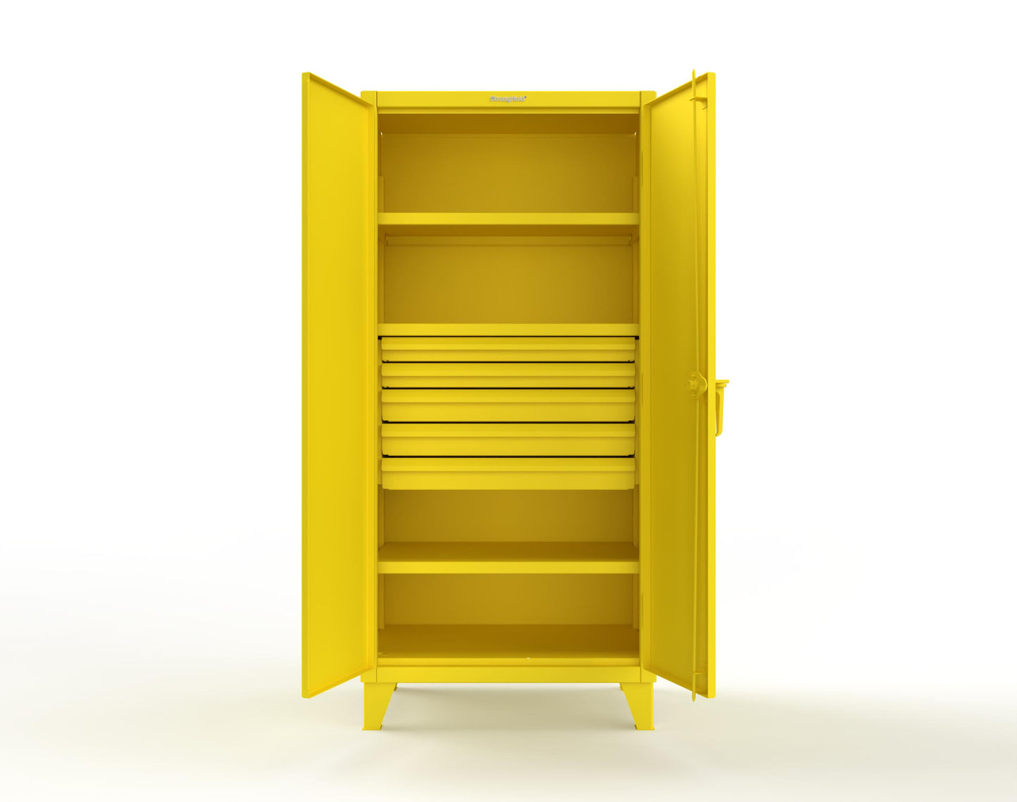 Extreme Duty 12 GA Cabinet with 5 Drawers, 3 Shelves - 36 In. W x 24 In. D x 78 In. H - 36-243-5DB-1021