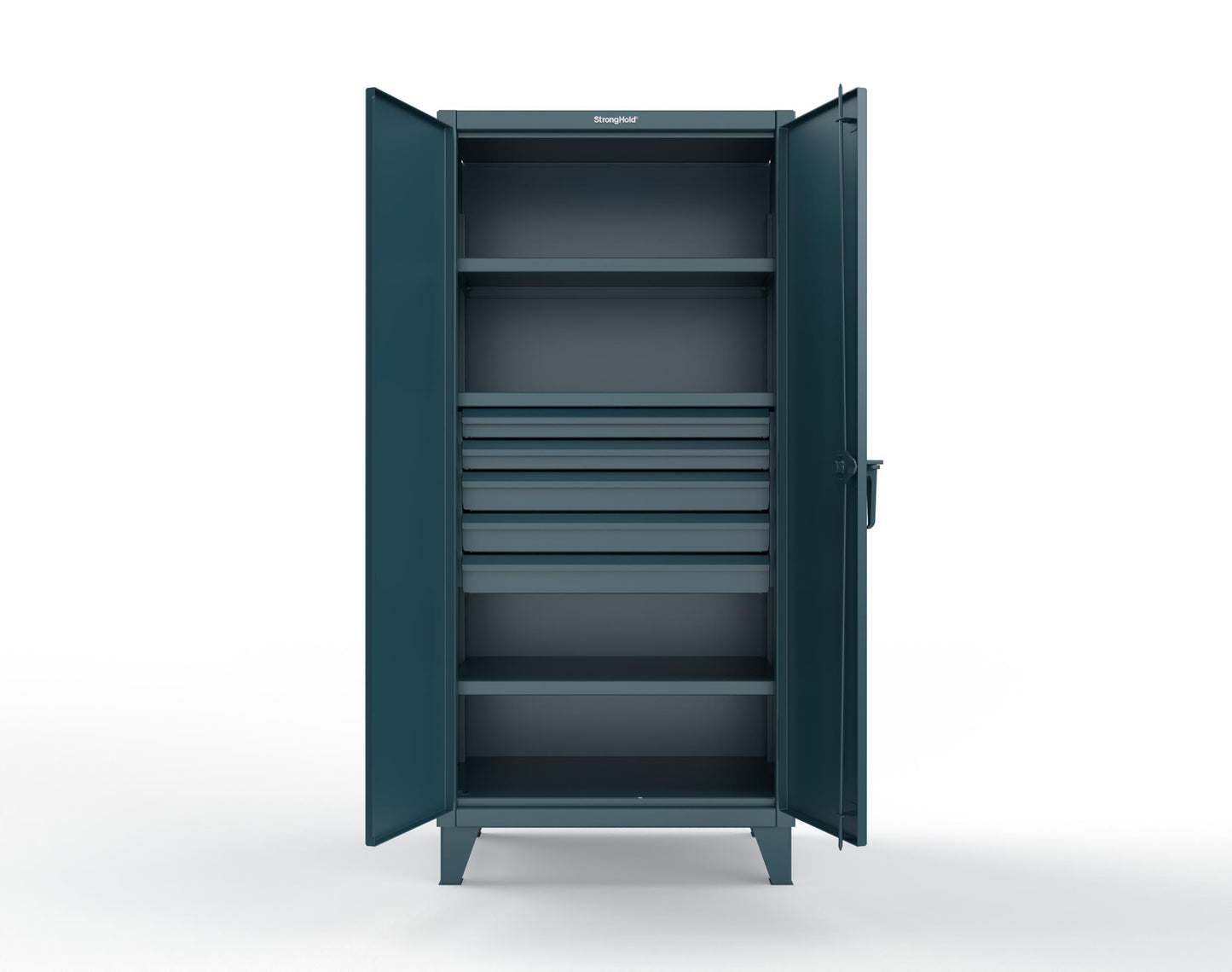 Extreme Duty 12 GA Cabinet with 5 Drawers, 3 Shelves - 36 In. W x 24 In. D x 78 In. H - 36-243-5DB-5001