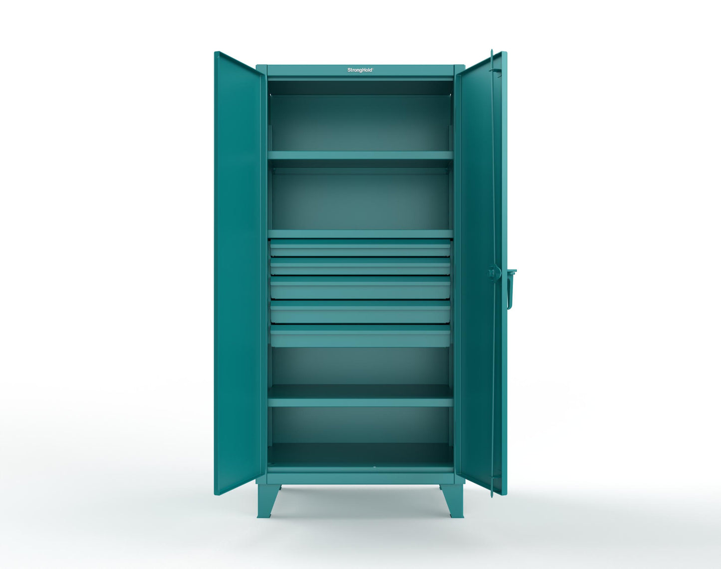 Extreme Duty 12 GA Cabinet with 5 Drawers, 3 Shelves - 36 In. W x 24 In. D x 78 In. H - 36-243-5DB-5021