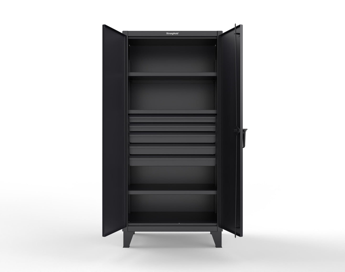 Extreme Duty 12 GA Cabinet with 5 Drawers, 3 Shelves - 36 In. W x 24 In. D x 78 In. H - 36-243-5DB-9005