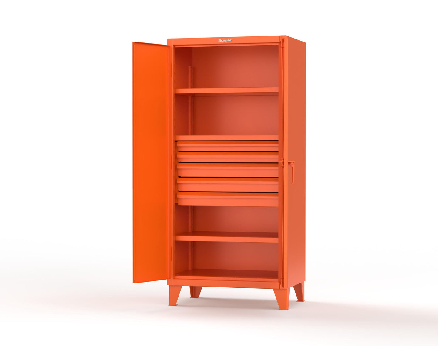 Extreme Duty 12 GA Cabinet with 5 Drawers, 3 Shelves - 36 In. W x 24 In. D x 78 In. H - 36-243-5DB-2009
