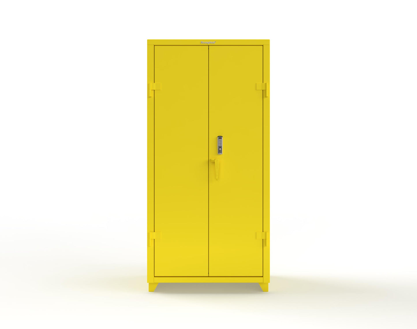 Extra Heavy Duty 14 GA Cabinet with 3 Shelves Secured by Keyless Entry Lock - 36 In. W x 24 In. D x 75 In. H - 36-243-EK-L-1021