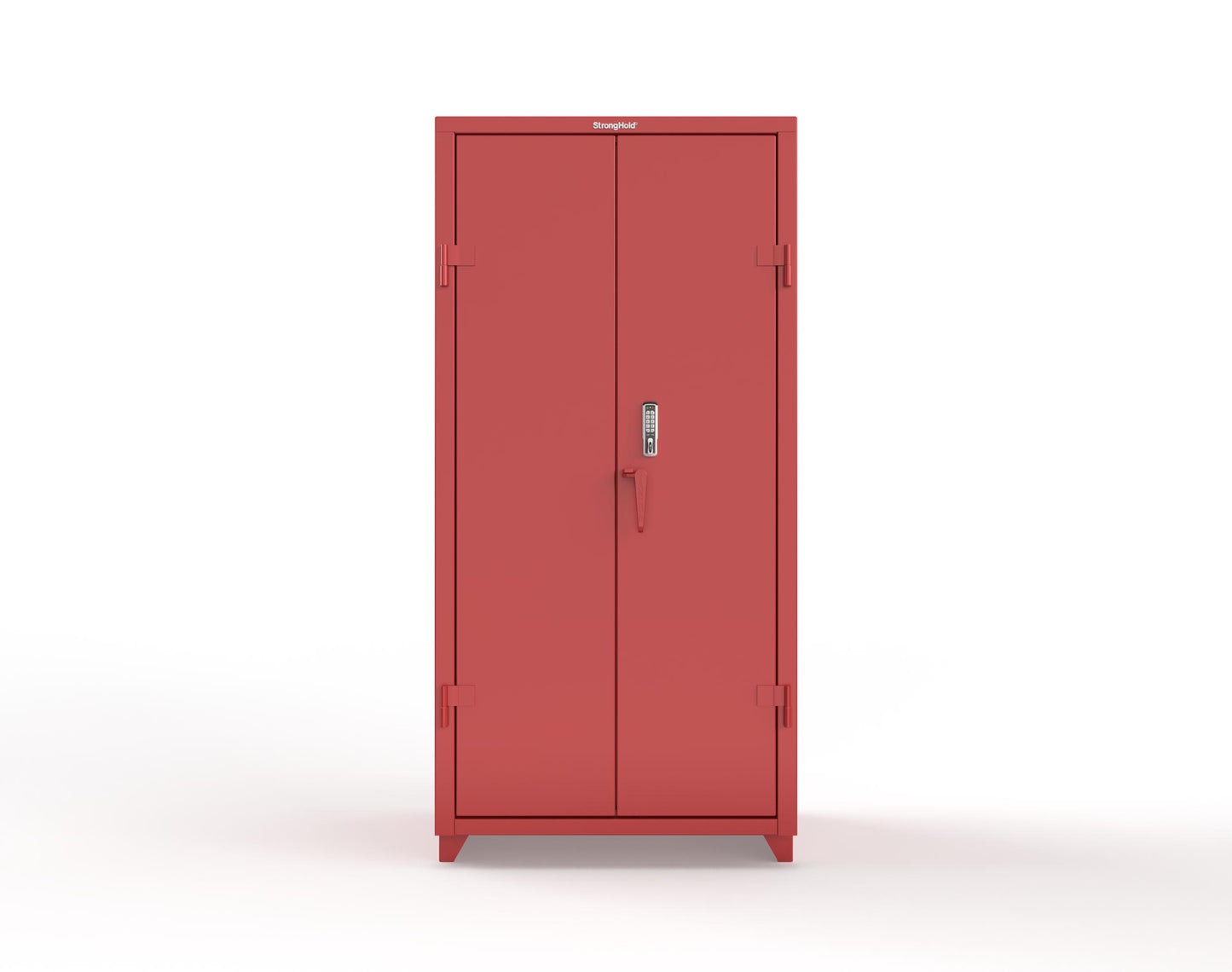 Extra Heavy Duty 14 GA Cabinet with 3 Shelves Secured by Keyless Entry Lock - 36 In. W x 24 In. D x 75 In. H - 36-243-EK-L-3001