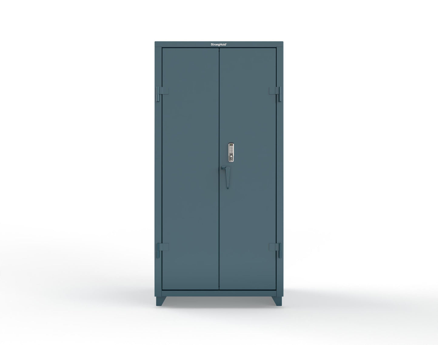 Extra Heavy Duty 14 GA Cabinet with 3 Shelves Secured by Keyless Entry Lock - 36 In. W x 24 In. D x 75 In. H - 36-243-EK-L-5001