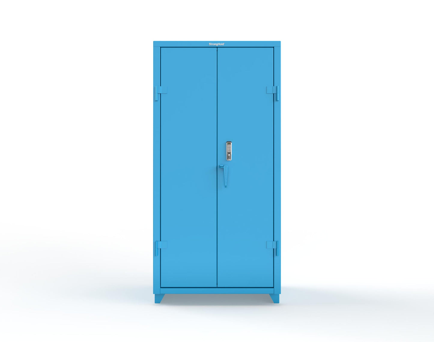 Extra Heavy Duty 14 GA Cabinet with 3 Shelves Secured by Keyless Entry Lock - 36 In. W x 24 In. D x 75 In. H - 36-243-EK-L-5012