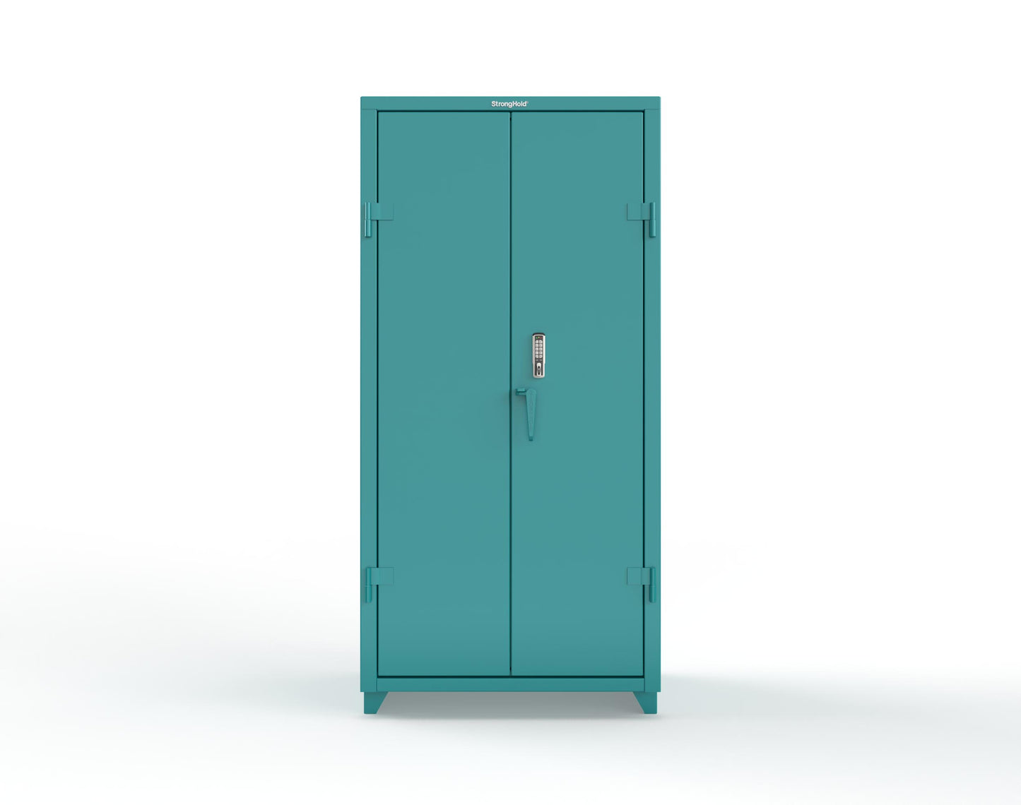 Extra Heavy Duty 14 GA Cabinet with 3 Shelves Secured by Keyless Entry Lock - 36 In. W x 24 In. D x 75 In. H - 36-243-EK-L-5021