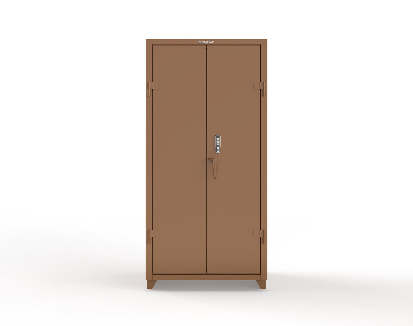 Extra Heavy Duty 14 GA Cabinet with 3 Shelves Secured by Keyless Entry Lock - 36 In. W x 24 In. D x 75 In. H - 36-243-EK-L-8008