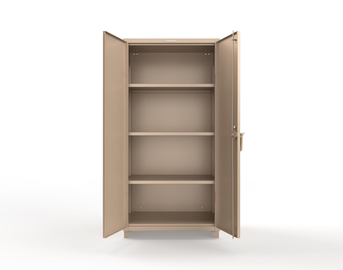 Extra Heavy Duty 14 GA Cabinet with 3 Shelves Secured by Keyless Entry Lock - 36 In. W x 24 In. D x 75 In. H - 36-243-EK-L-1019