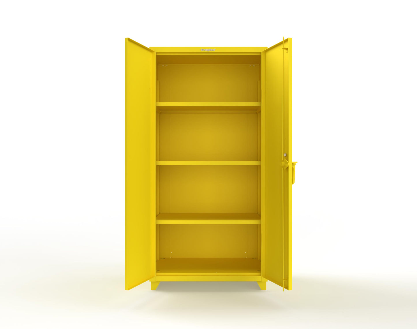 Extra Heavy Duty 14 GA Cabinet with 3 Shelves Secured by Keyless Entry Lock - 36 In. W x 24 In. D x 75 In. H - 36-243-EK-L-1021