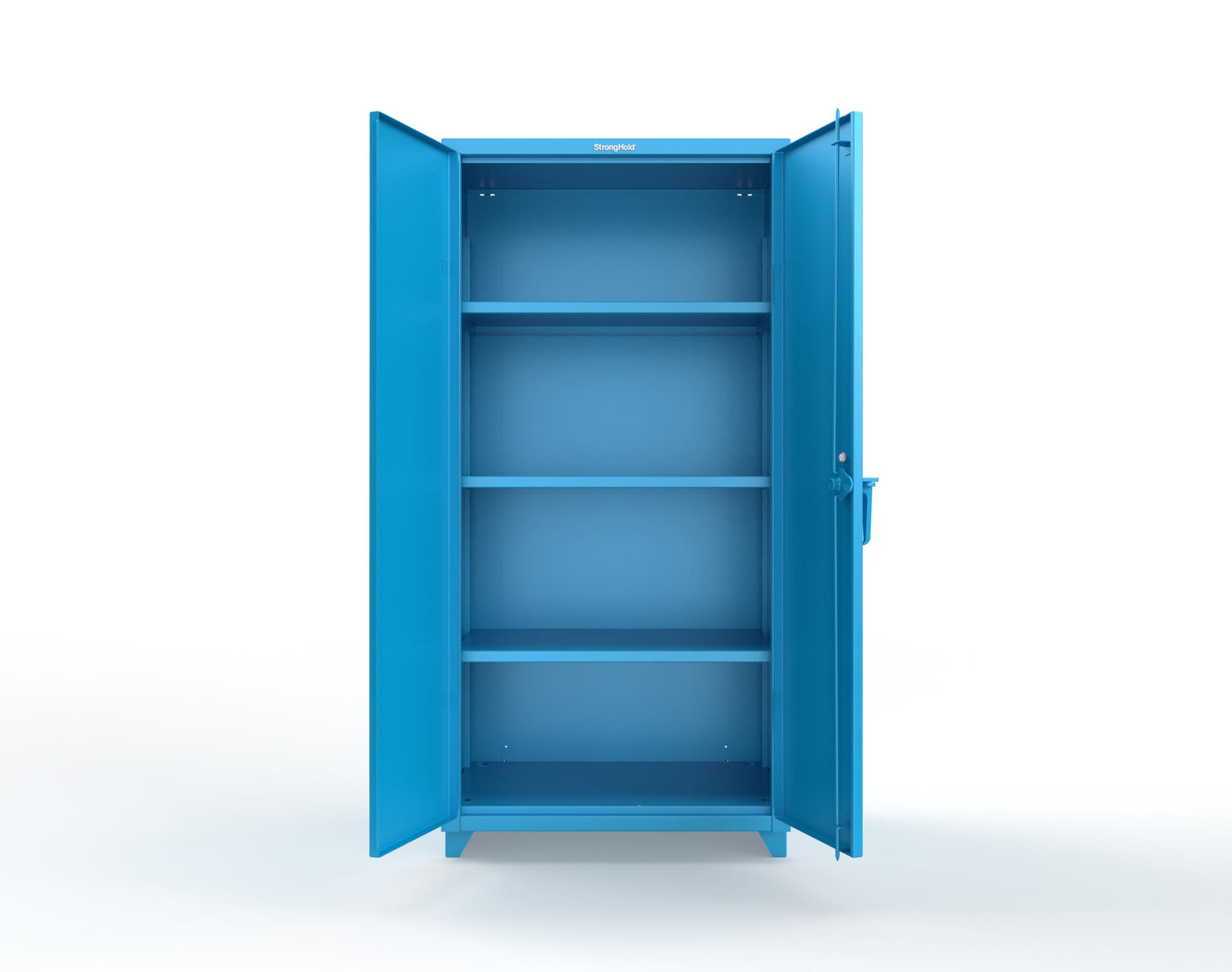 Extra Heavy Duty 14 GA Cabinet with 3 Shelves Secured by Keyless Entry Lock - 36 In. W x 24 In. D x 75 In. H - 36-243-EK-L-5012